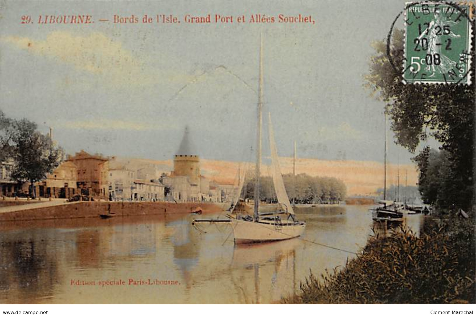 LIBOURNE - Bords De L'Isle - Grand Port Et Allées Souchet - Très Bon état - Libourne