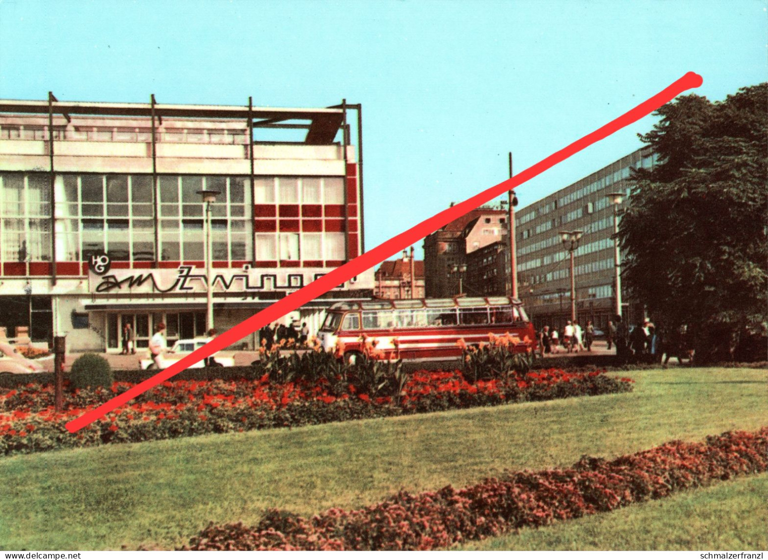 AK Dresden HO Haus Am Zwinger Gaststätte Gasthof Bus Postplatz Ernst Thälmann Wilsdruffer Straße Wallstraße Altmarkt DDR - Dresden