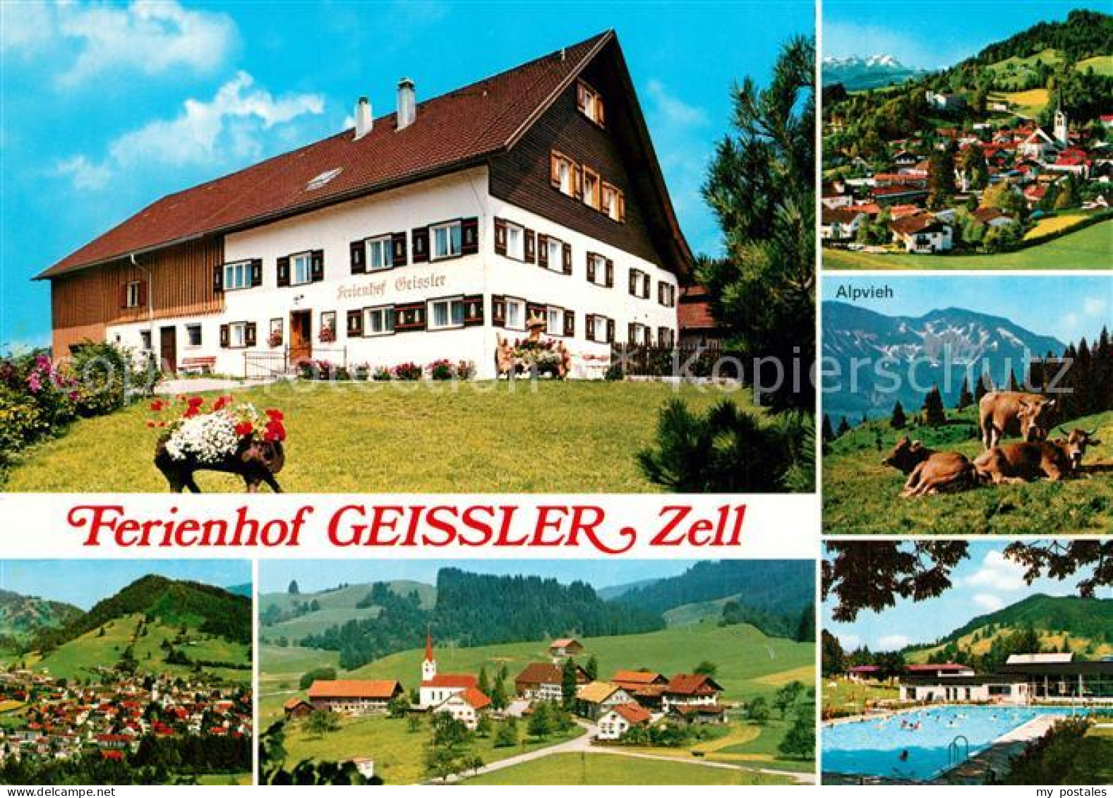 73333071 Oberstaufen Ferienhof Geissler Zell Kuehe Freibad Oberstaufen - Oberstaufen