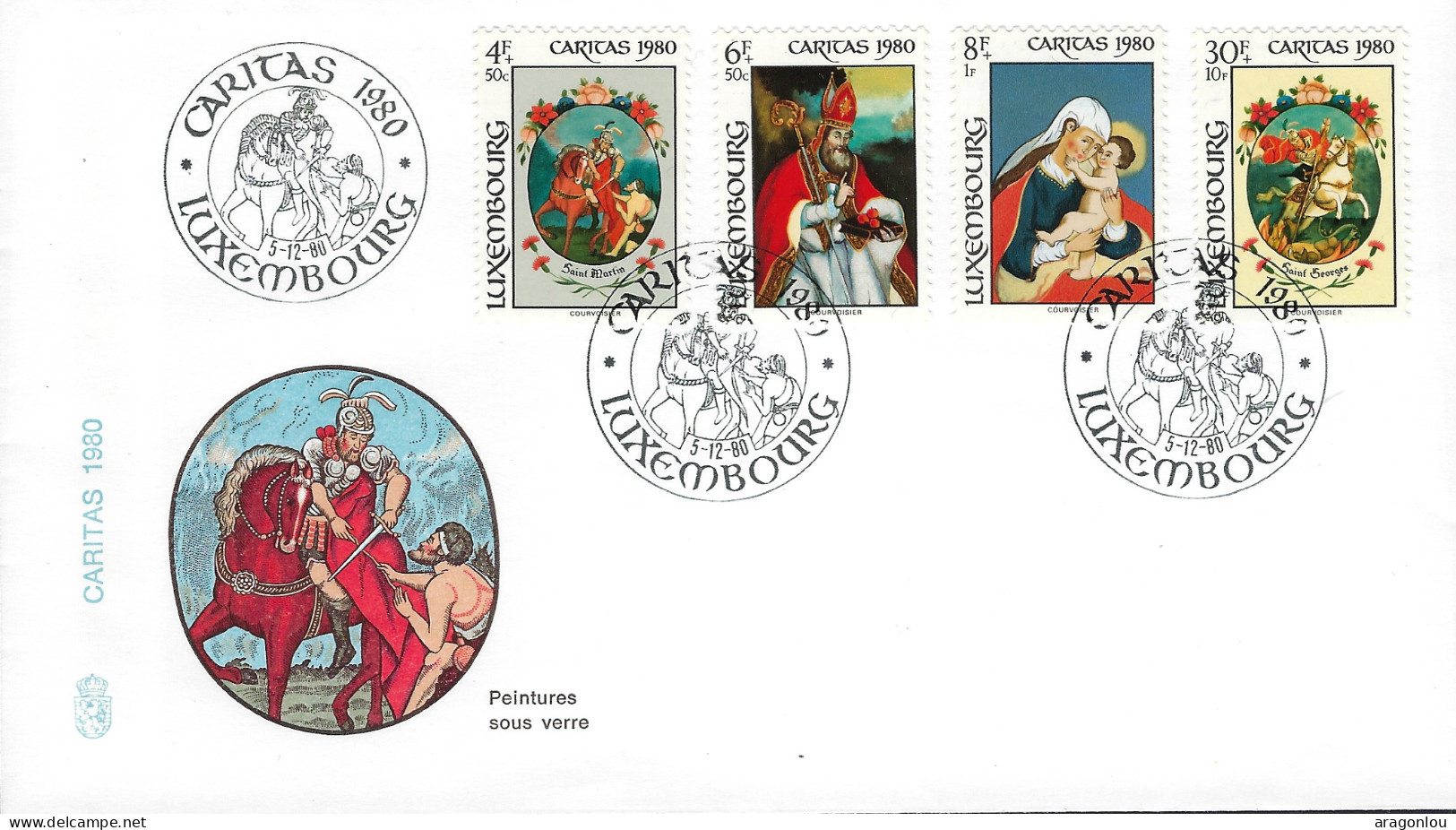 Luxembourg - Luxemburg - Lettre        Caritas  1980   Peintures Sous Verres - Cartas & Documentos