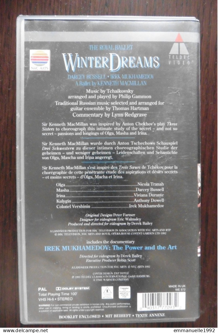 VHS The Royal Ballet Winter Dreams Macmillan 1993 Darcey Bussell Irek Mukhamedov - Concerto E Musica