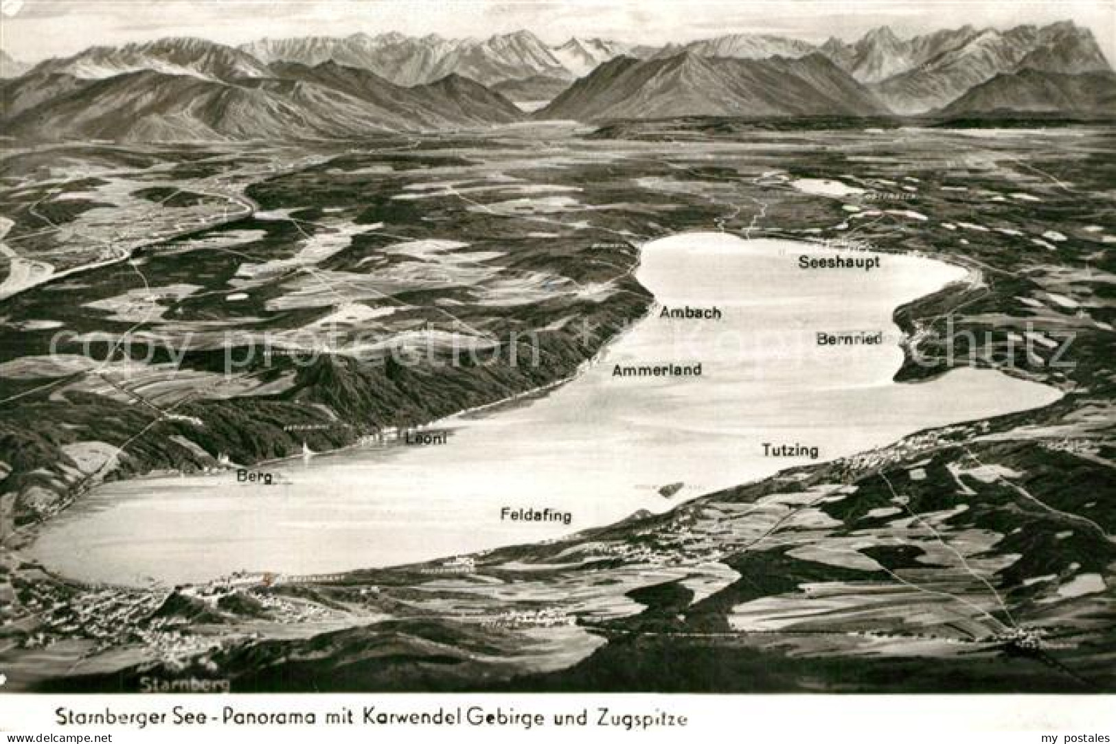 73332617 Starnbergersee Panorama Mit Karwendelgebirge Und Zugspitze Aus Der Voge - Starnberg