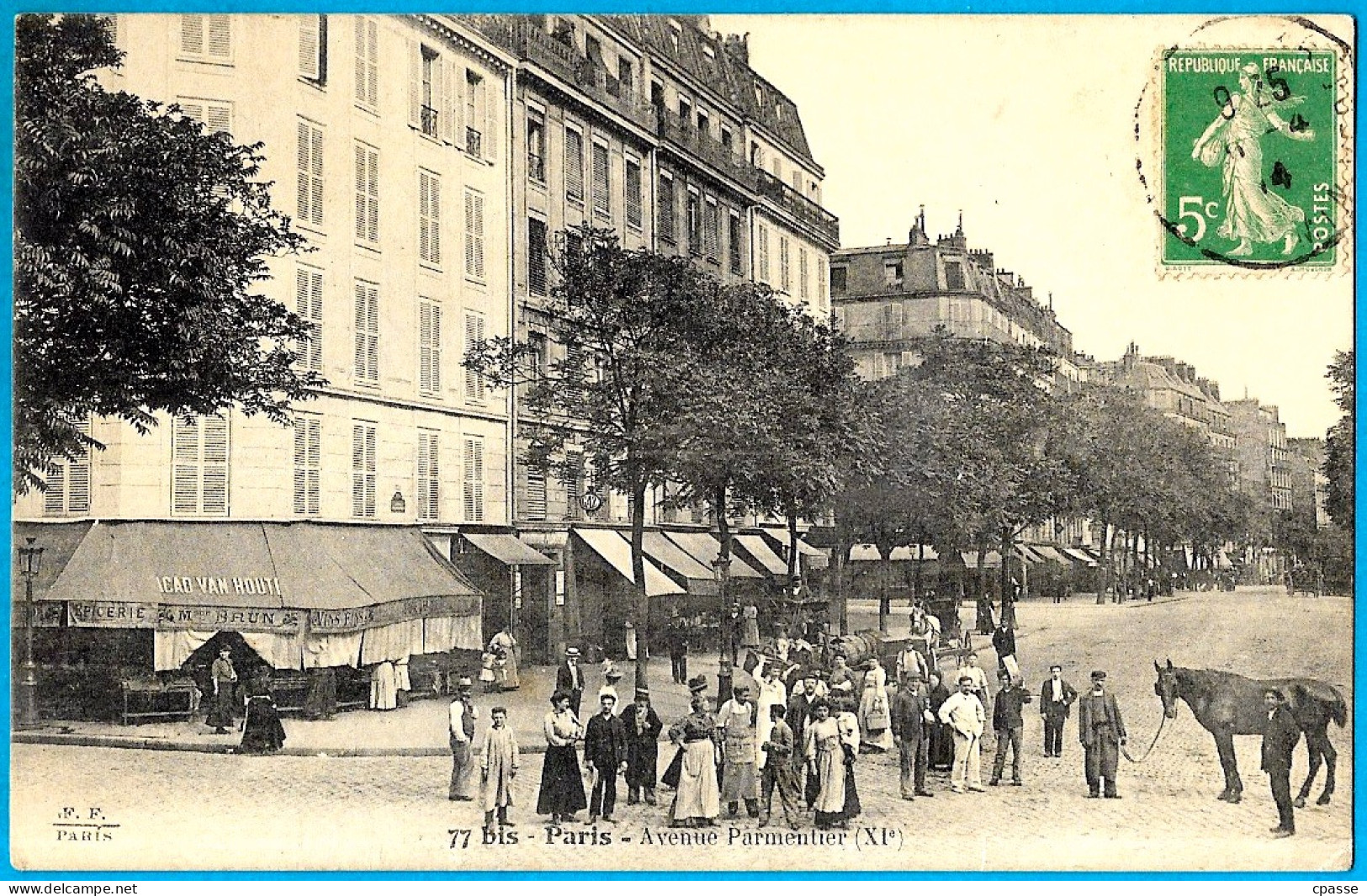 CPA 75011 TOUT PARIS - Avenue Parmentier (XIe Arrt) (Maison Brun, Epicerie, Cacao Van Houten) ° F. Fleury - Arrondissement: 11