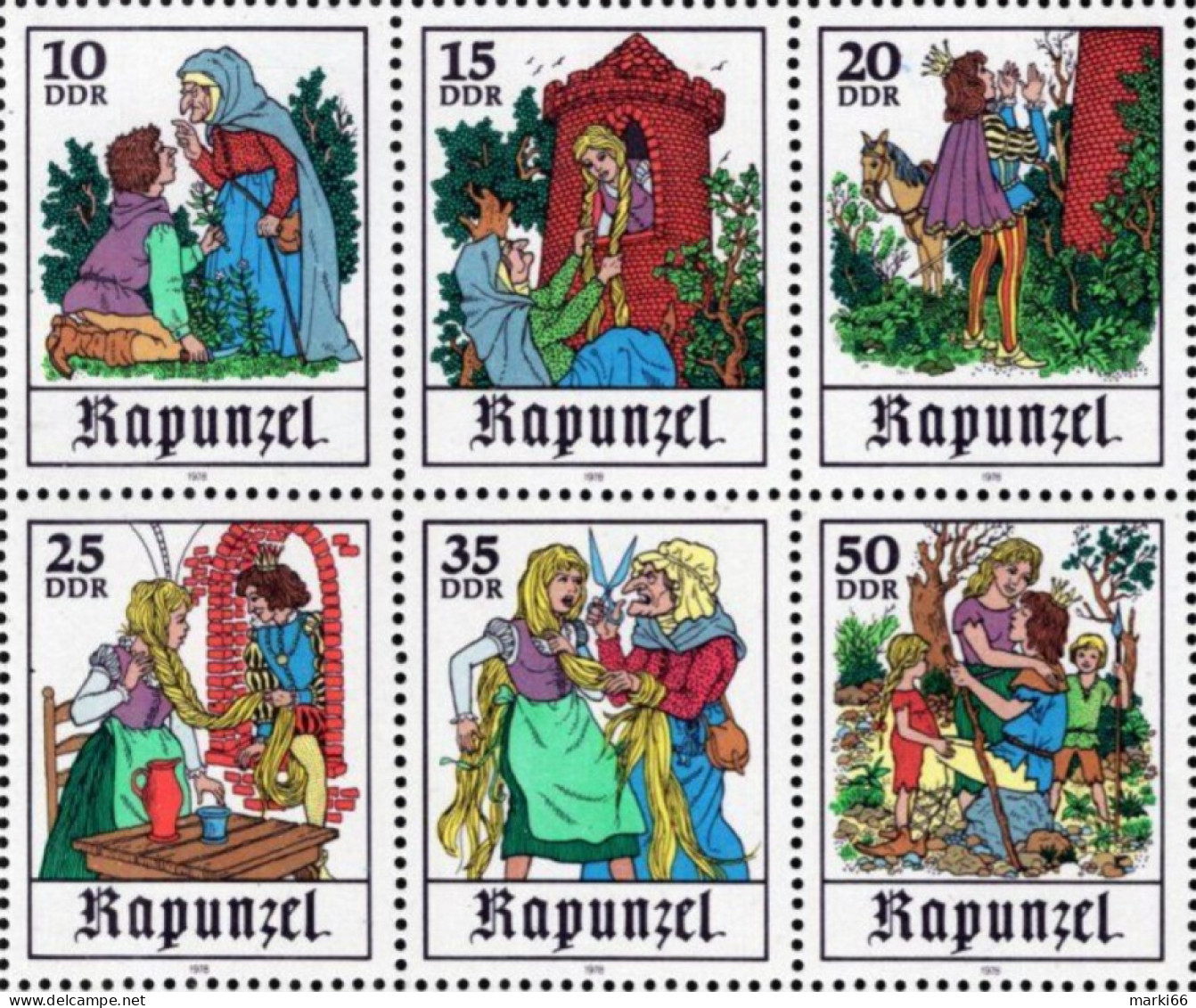 GDR - 1978 - Fairy Tales - Rapunzel - Mint Stamp SET - Ongebruikt