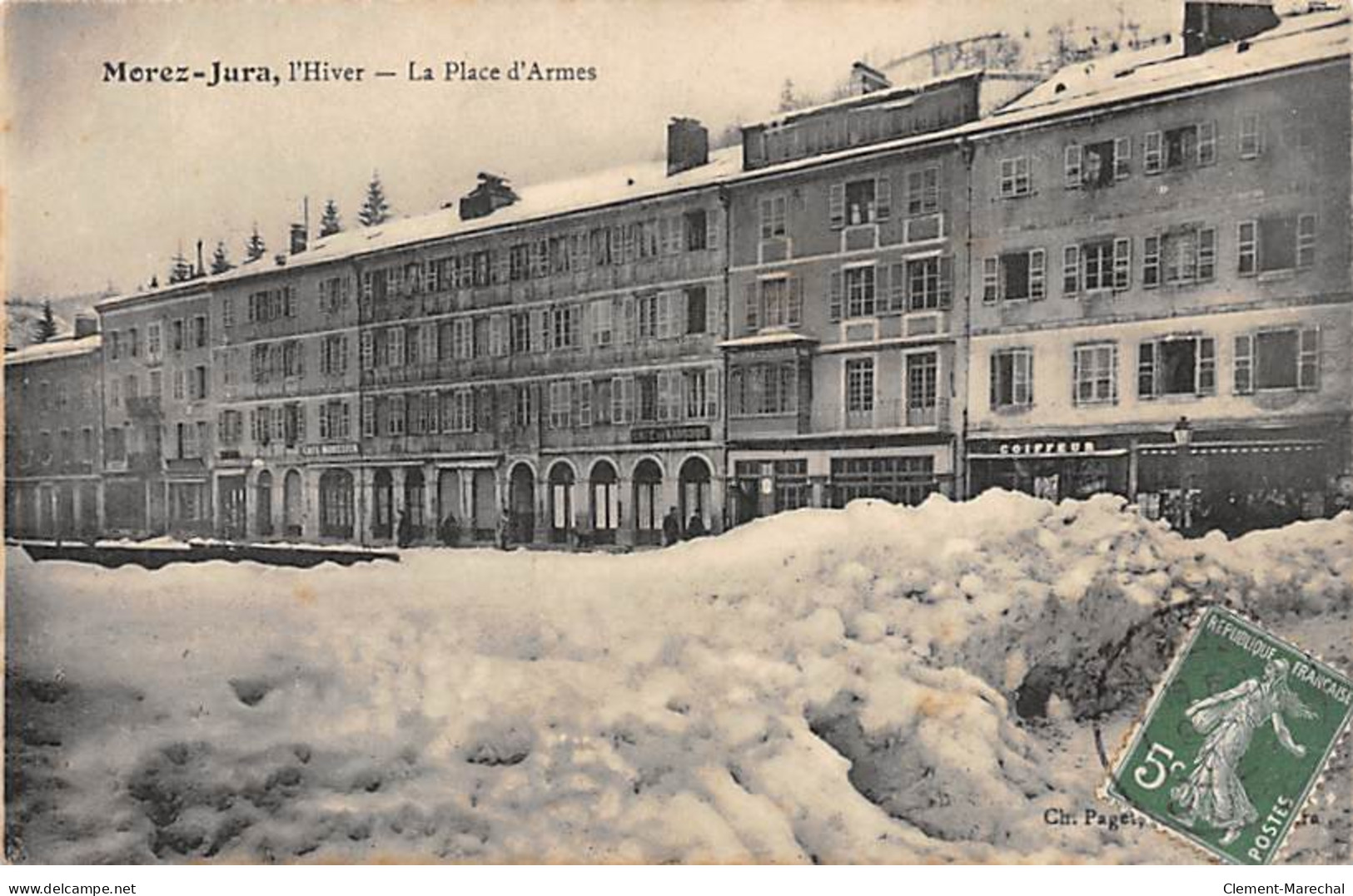 MOREZ, L'hiver - La Place D'Armes - Très Bon état - Morez