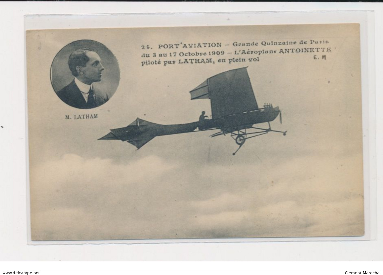 JUVISY - Port-Aviation - Grande Quinzaine De Paris 1909 - L'Aéroplane Antoinette Piloté Par Latham - Très Bon état - Juvisy-sur-Orge