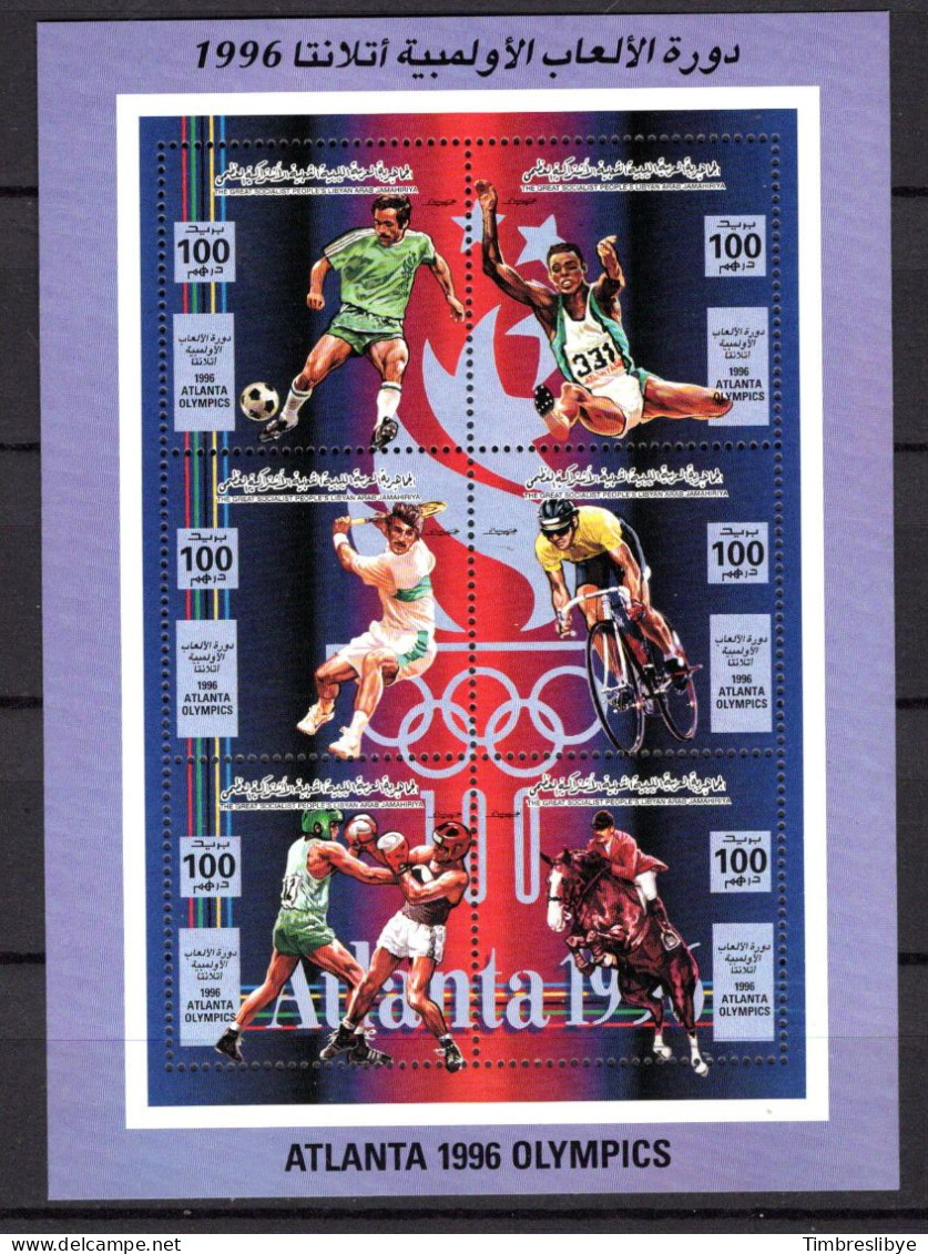 LIBYA 15.8.1996; Jeux Olympiques à Atlanta; Mi-N° 2263 - 68 En Minifeuillet; MNH, Neuf ** - Libia