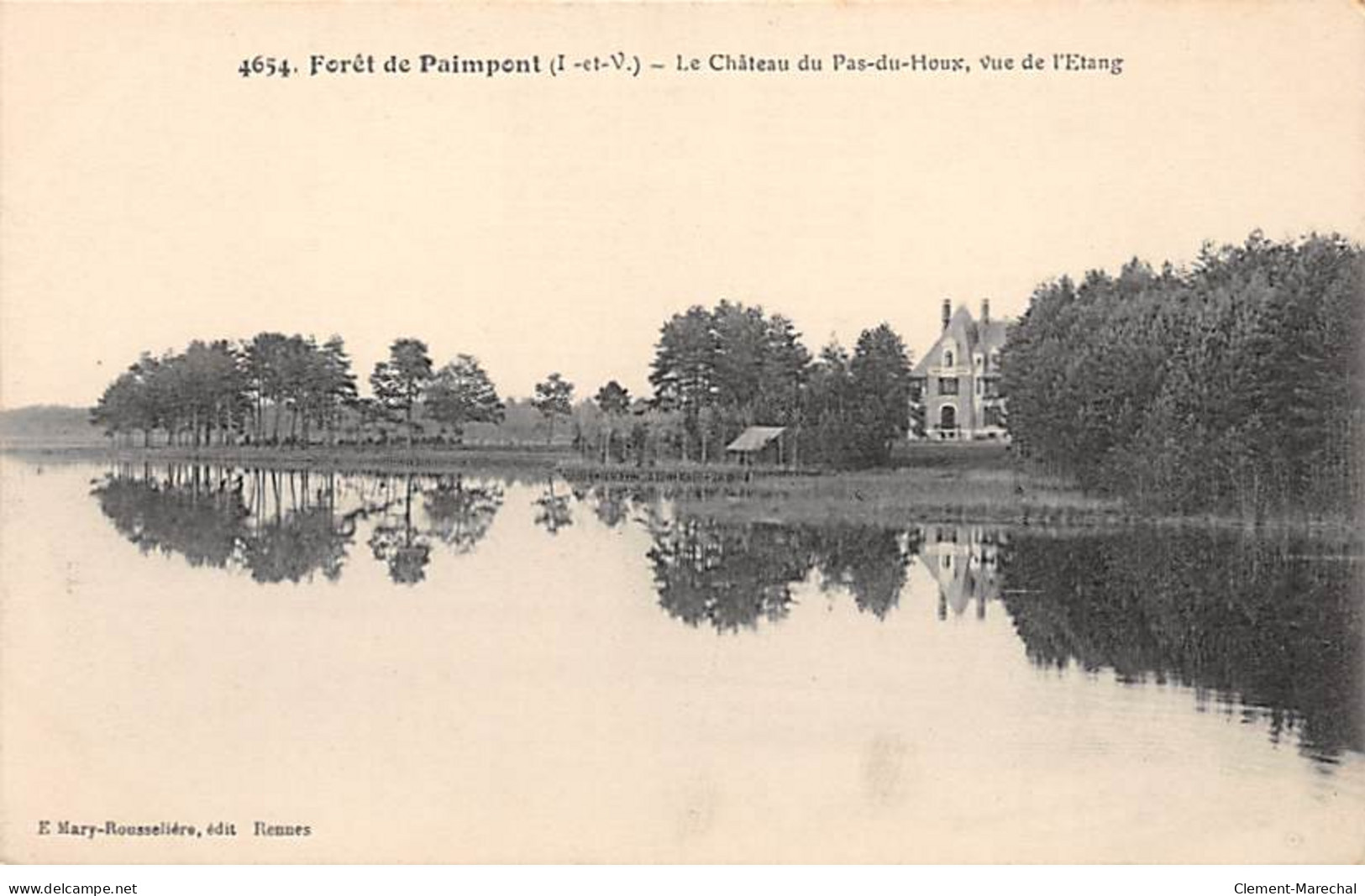 Forêt De PAIMPONT - Le Château Du Pas Du Houx, Vue De L'Etang - Très Bon état - Paimpont