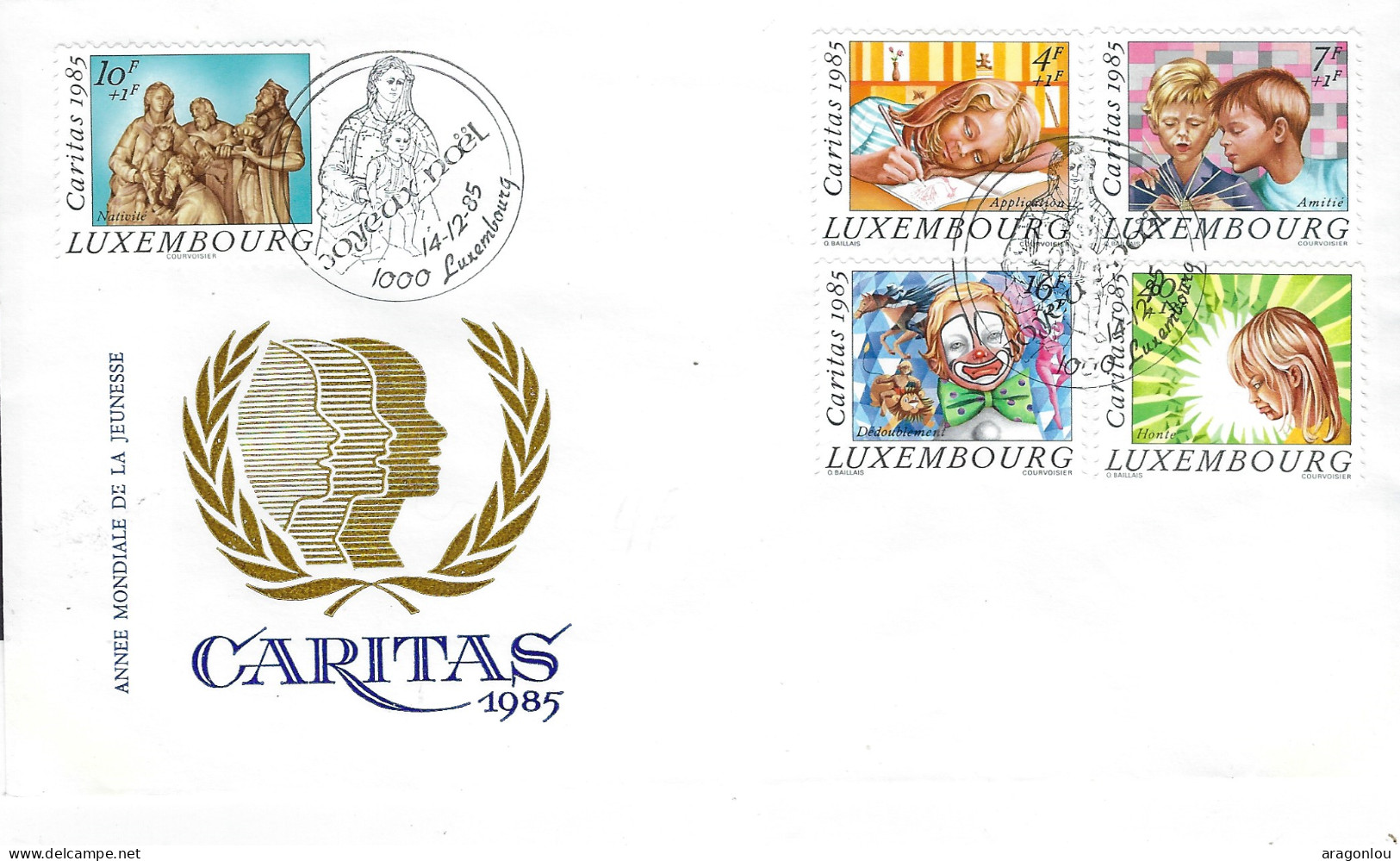 Luxembourg - Luxemburg - Lettre    1985  Caritas   Année Mondiale De La Jeunesse - Cartas & Documentos