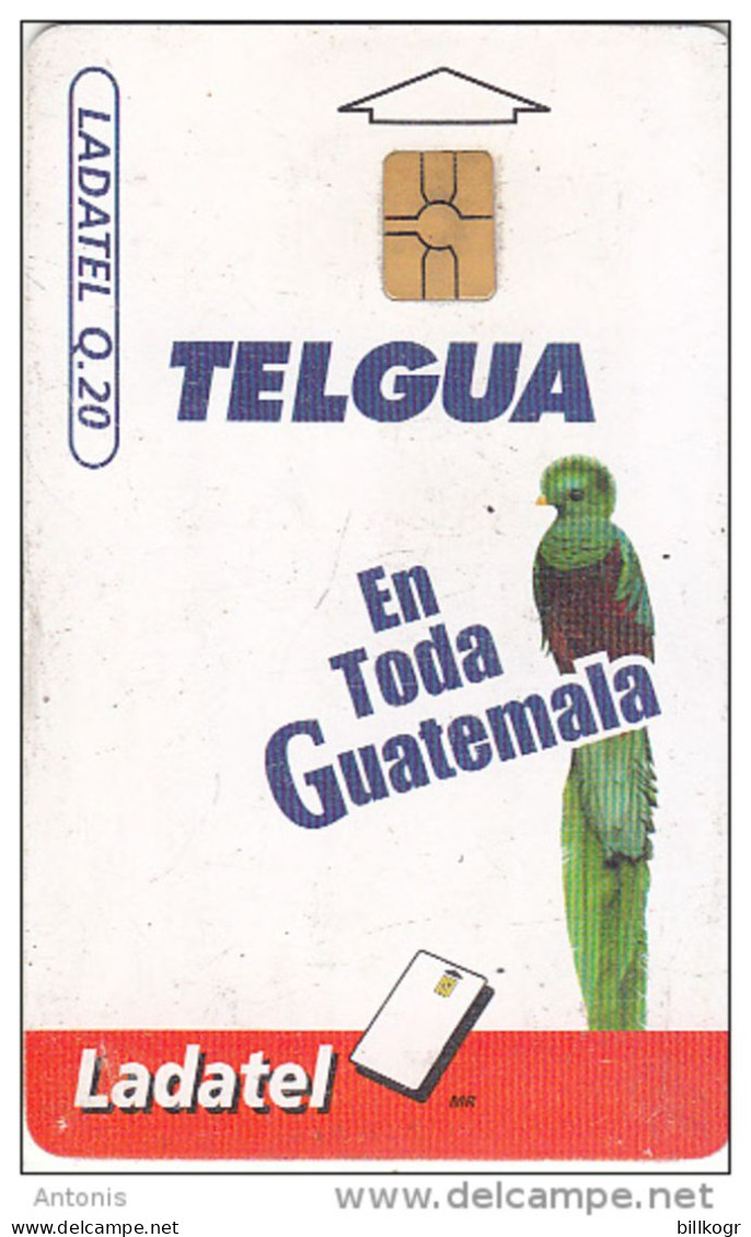 GUATEMALA - Parrot, Telgua In All Guatemala, Chip GEM 3.1(black), Used - Färöer I.