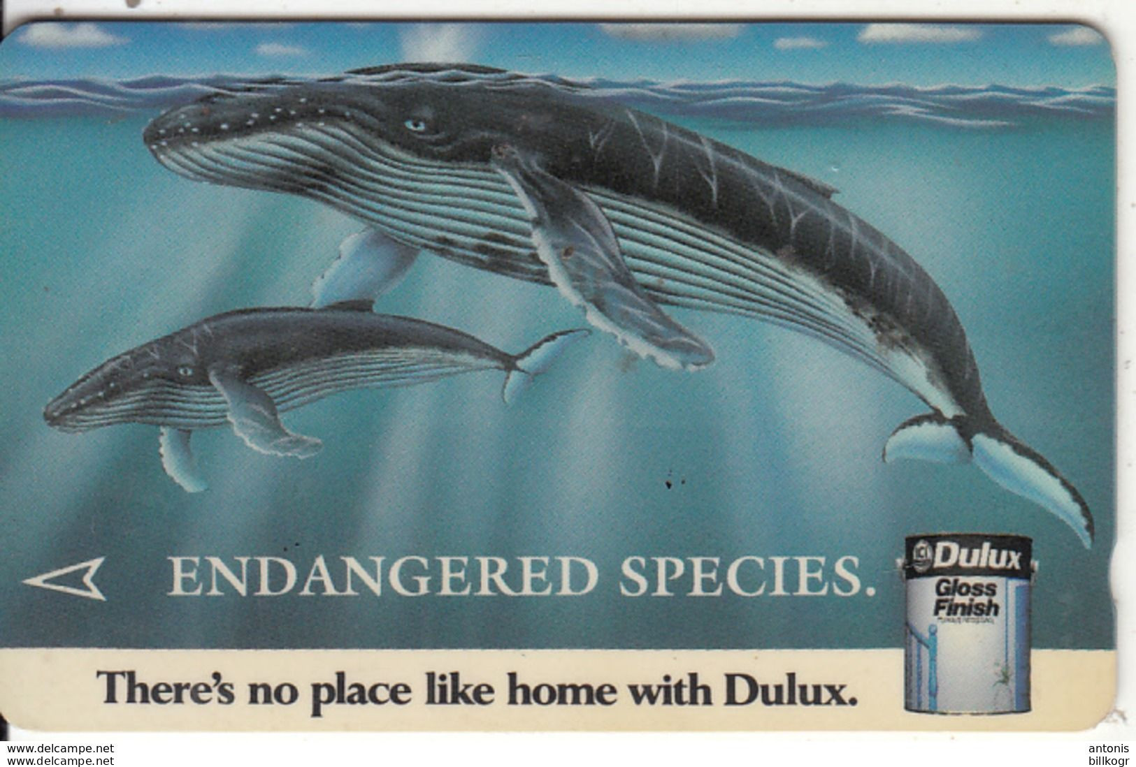 SINGAPORE(GPT) - Whales, Endangered Species Dulux, CN : 2SICD(normal 0), Tirage %53000, Used - Singapur