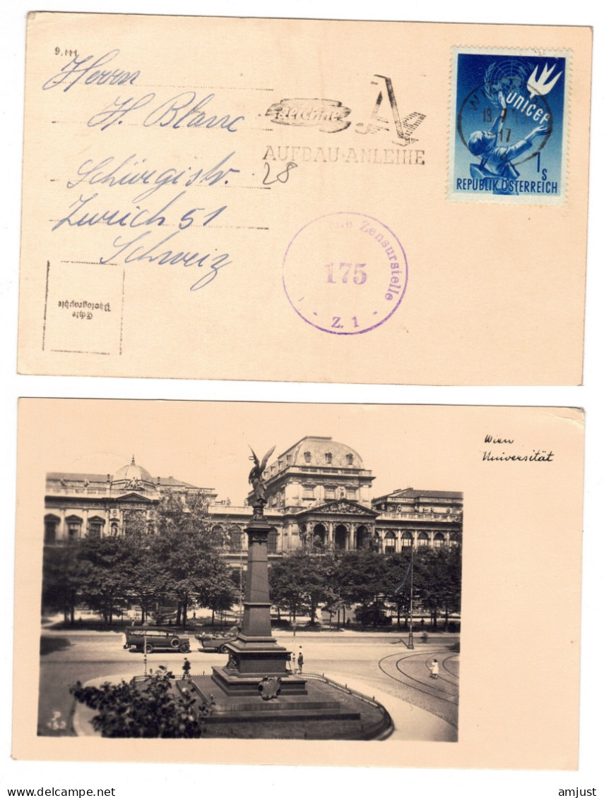 Autriche // 1949 //  Carte De Wien Censurée Pour La Suisse - Covers & Documents