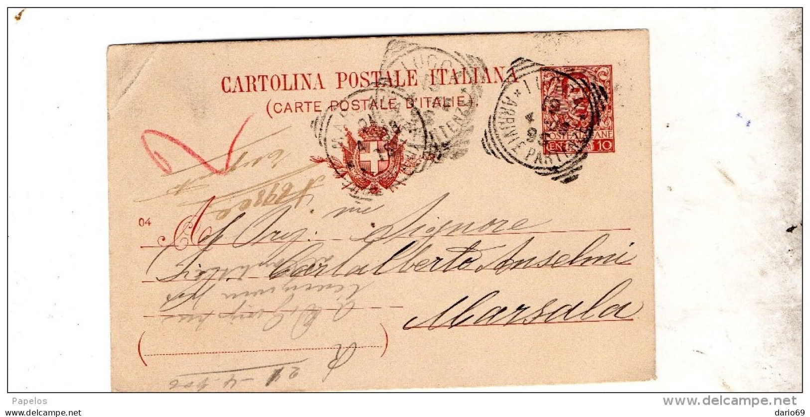 1908  CARTOLINA CON ANNULLO LUCCA - Stamped Stationery