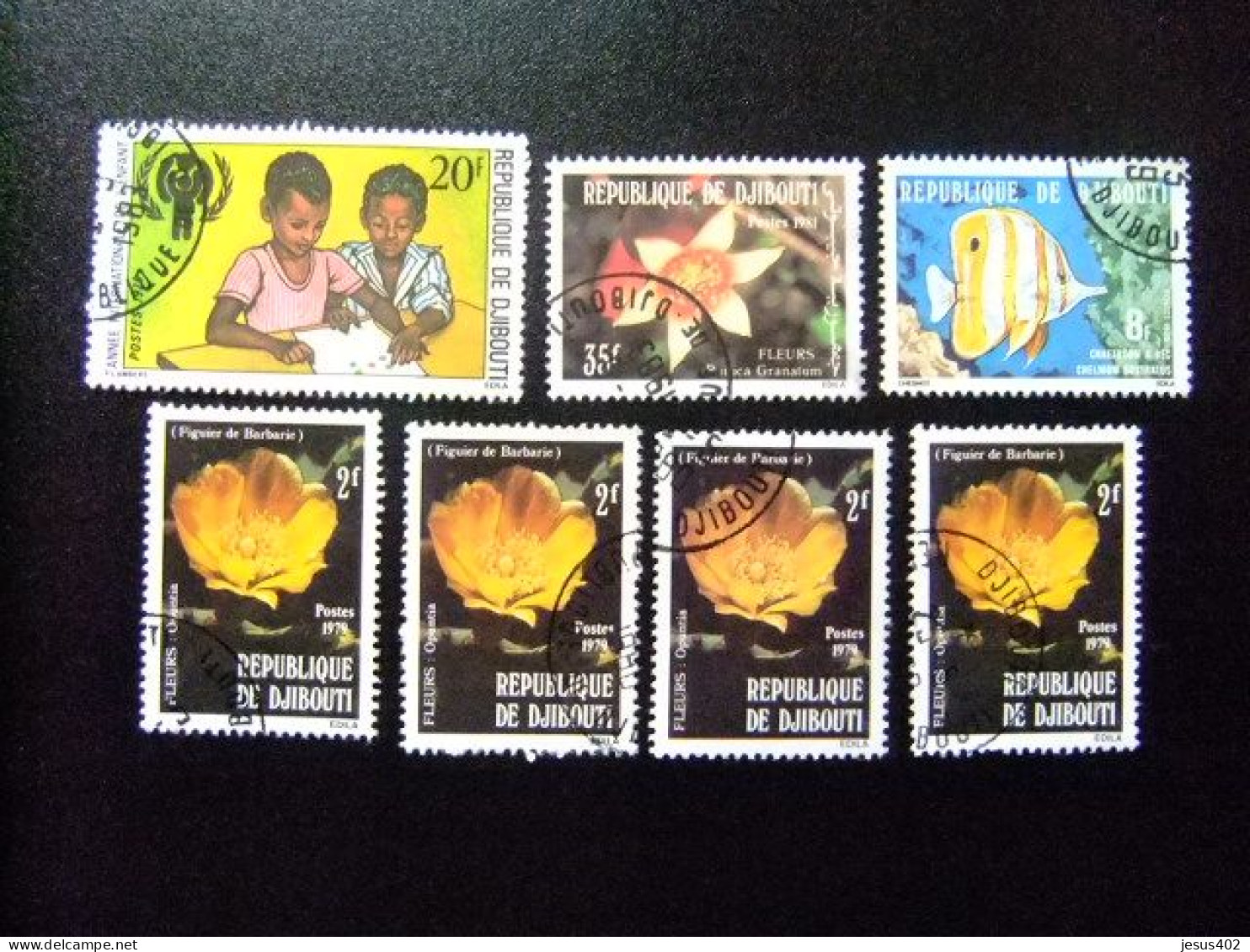56 REPUBLIQUE DJIBOUTI /VARIOS SELLOS Usados / YVERT 495 +546 + 488 + 504 FU - Gibuti (1977-...)