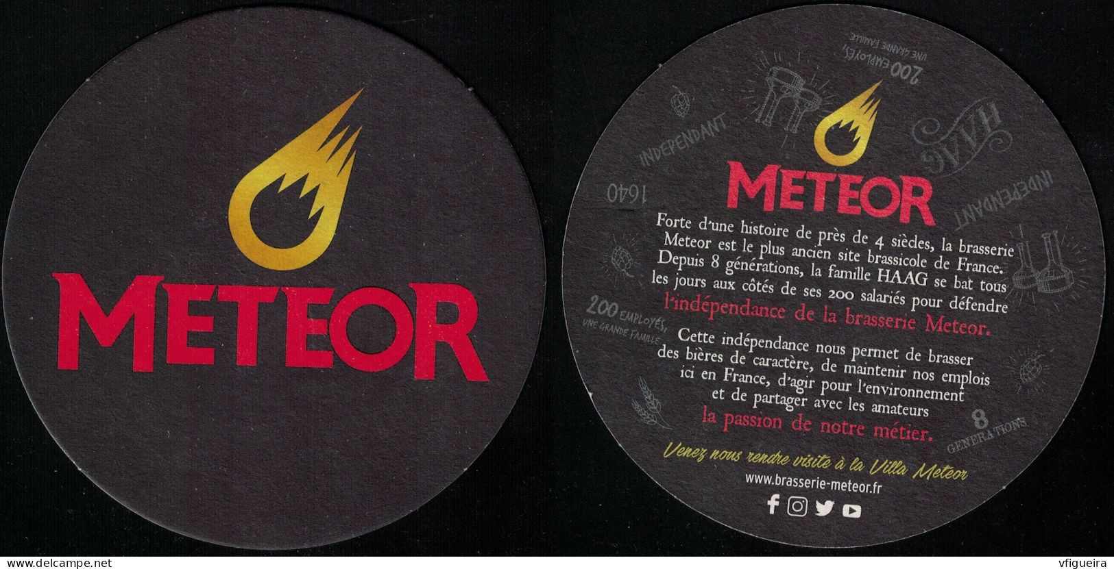 France SB Sous Bock Bière Beer Mat Meteor SU - Portavasos
