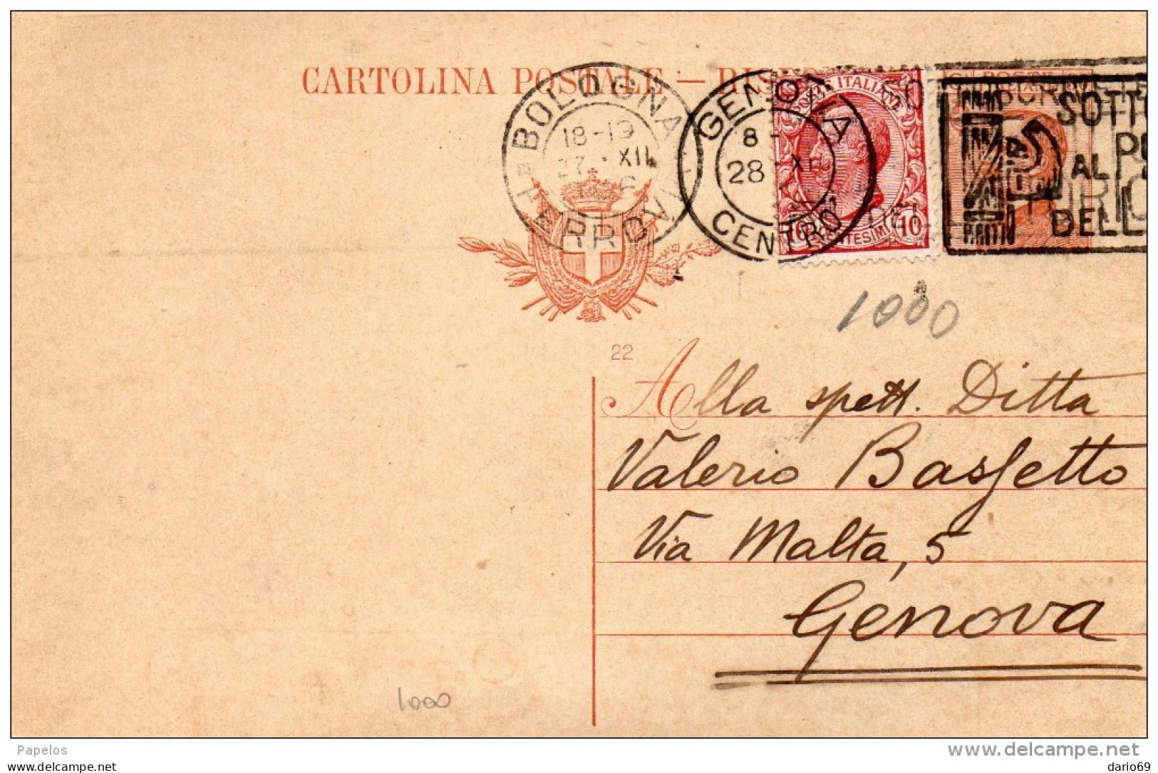 1936  CARTOLINA CON ANNULLO BOLOGNA - Postwaardestukken
