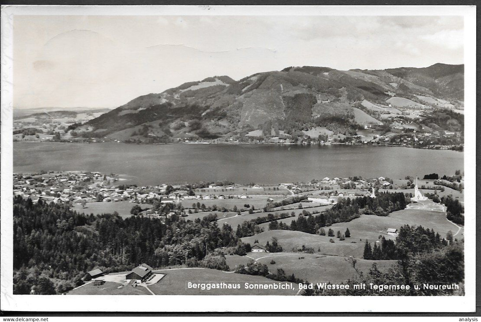 Germany Bad Wiessee Hotel Sonnenbichl Tegernsee Old Real Photo PC 1953 Mailed - Bad Wiessee