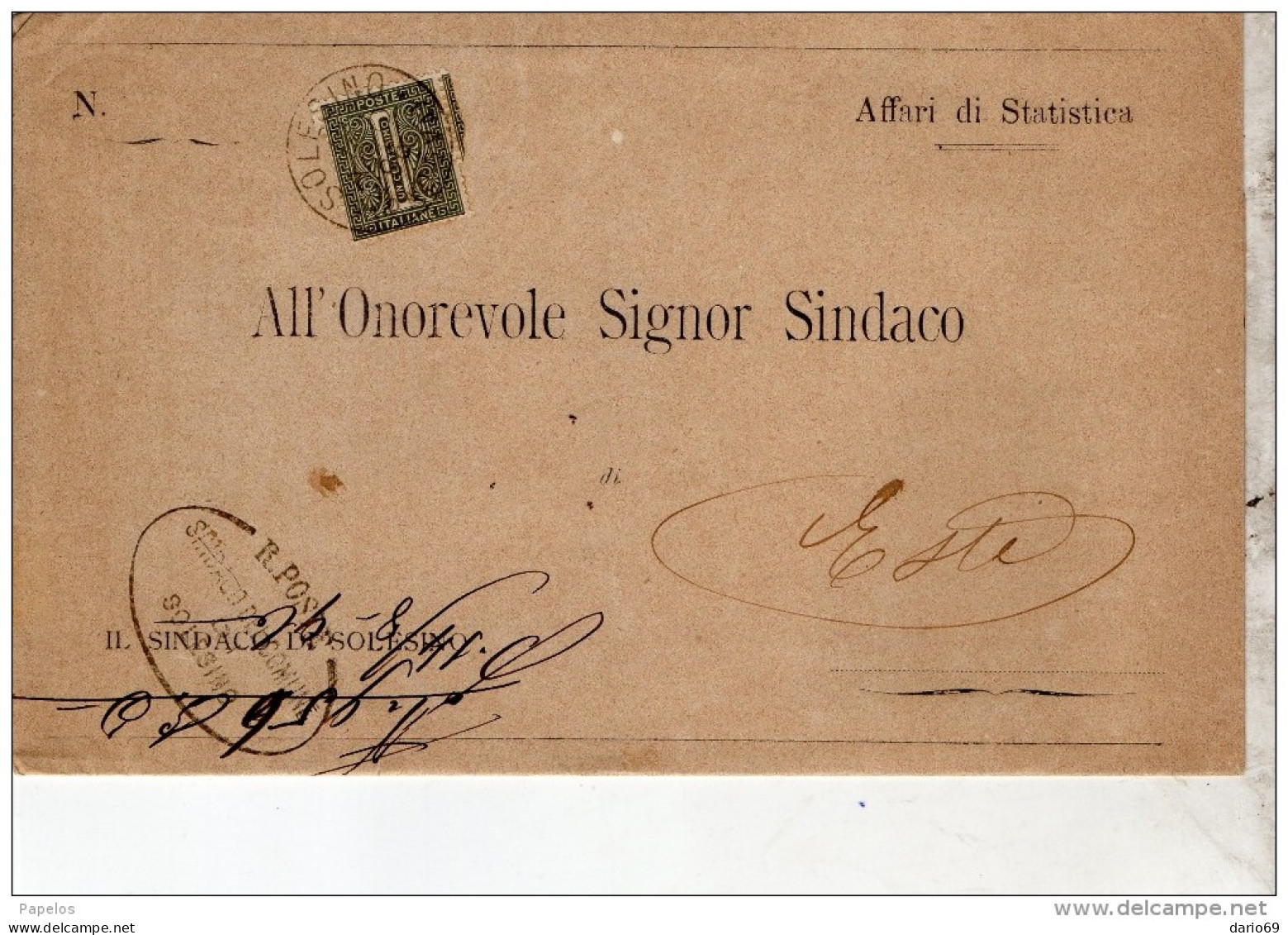 1896  LETTERA CON ANNULLO SOLESINO PADOVA - Poststempel