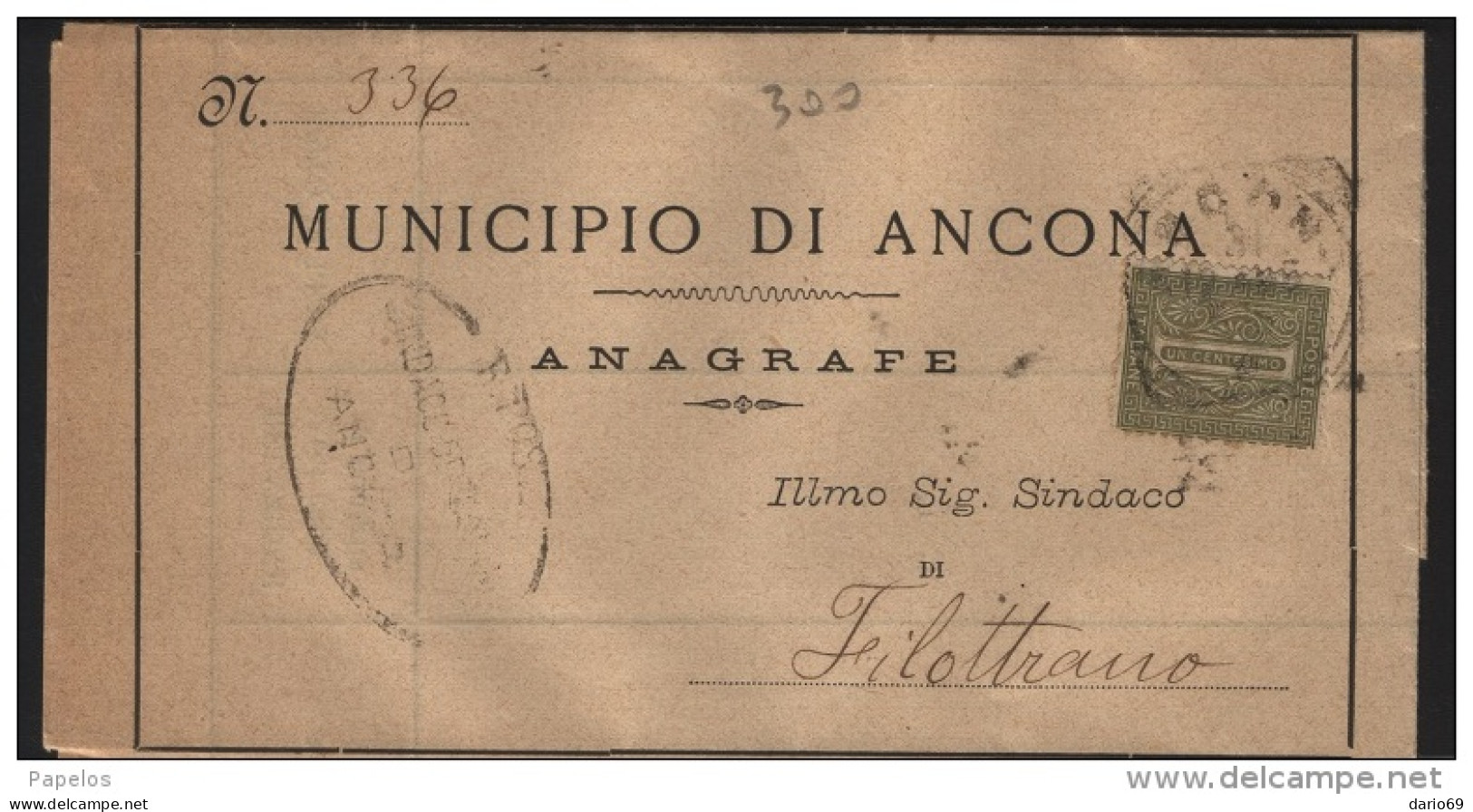 1895  LETTERA CON ANNULLO  ANCONA - Marcophilia