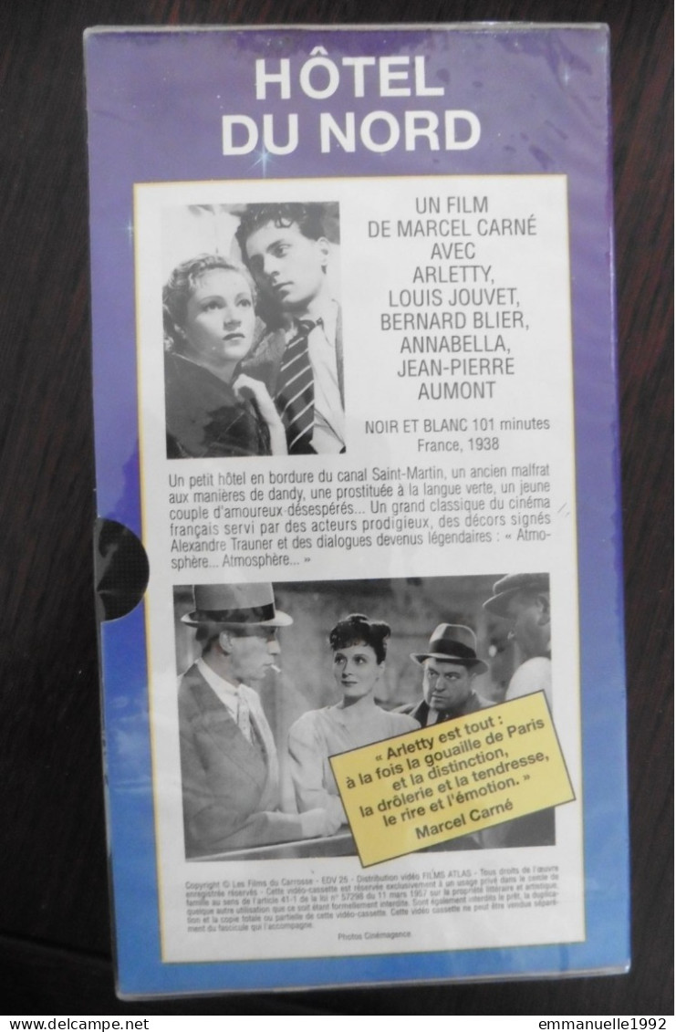 VHS Hôtel Du Nord De Marcel Carné Arletty Louis Jouvet - Neuf Sous Cellophane - Klassiker