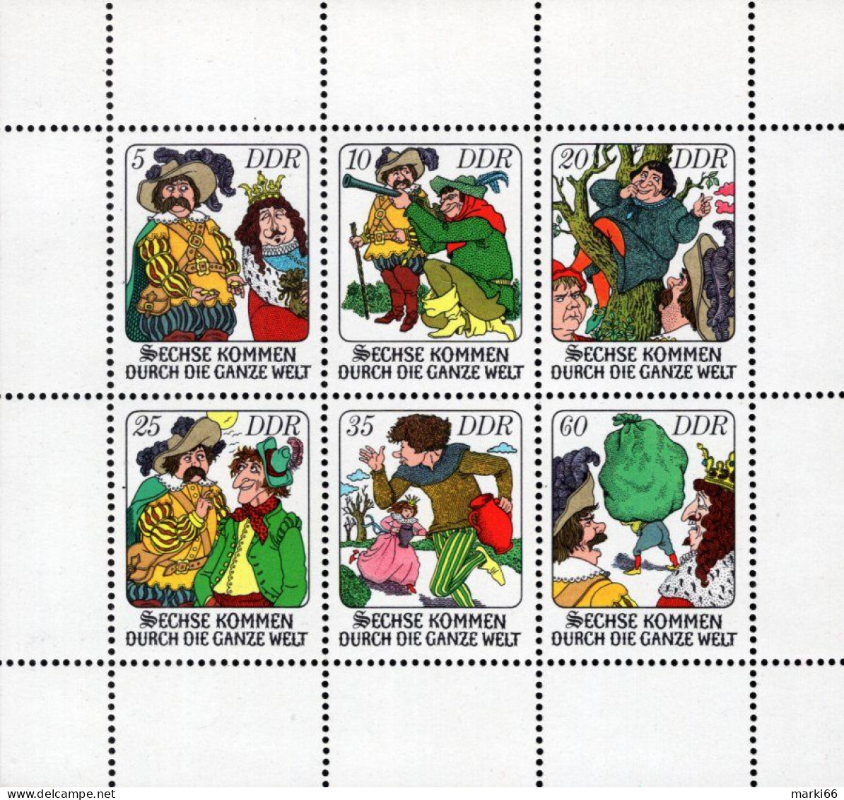 GDR - 1977 - Fairy Tales - How Six Men Got In The World - Mint Stamp SHEETLET - Neufs