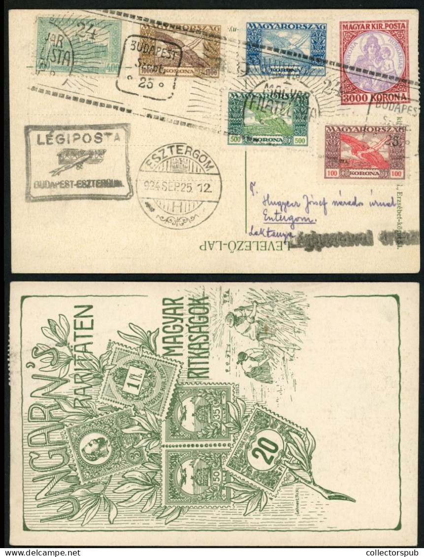 HUNGARY 1924. Nice Local Airmail Postcard - Cartas & Documentos