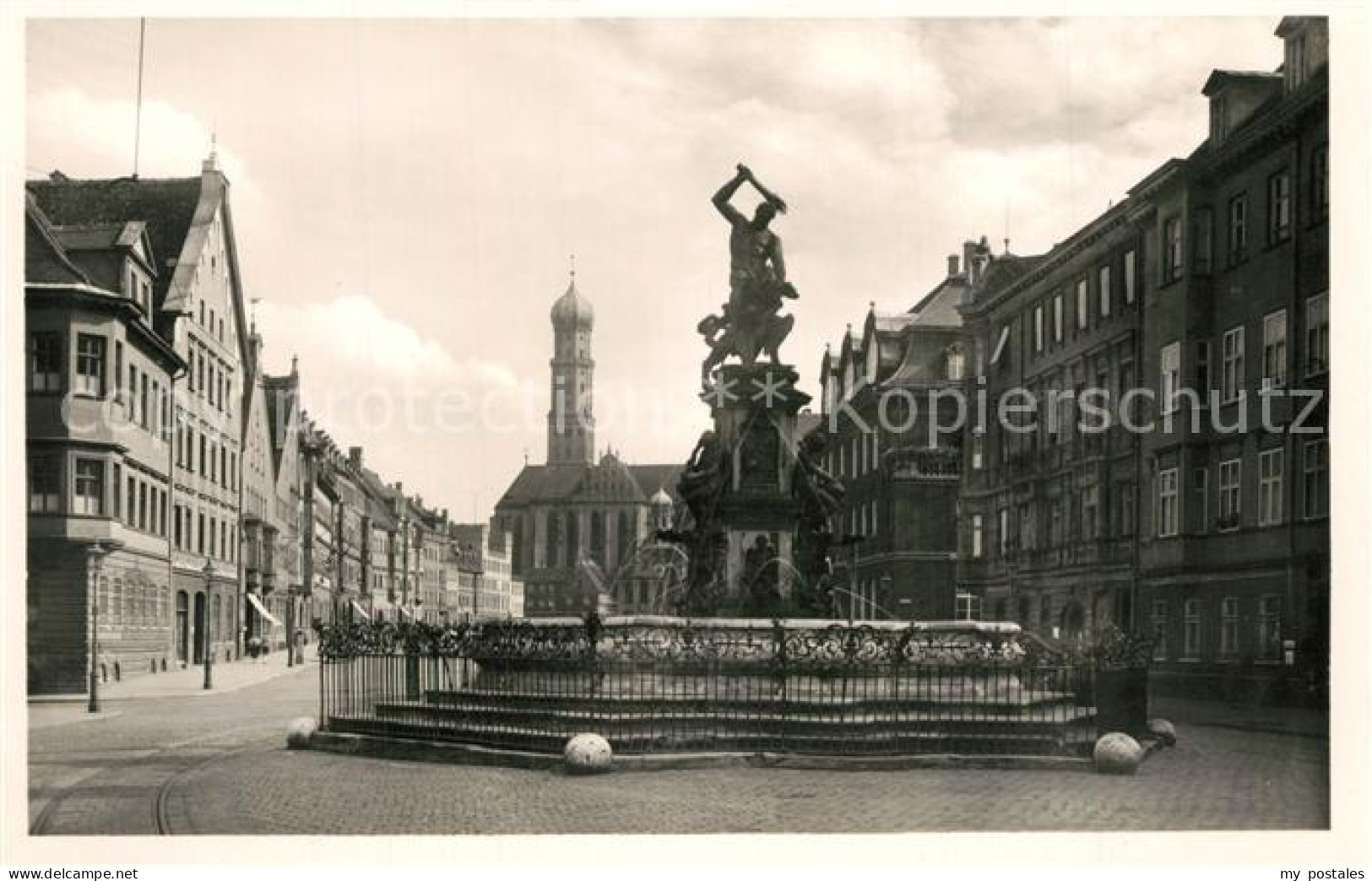 73331261 Augsburg Maximilianstr Mit Herkulesbrunnen Und Ulrichsmuenster Augsburg - Augsburg