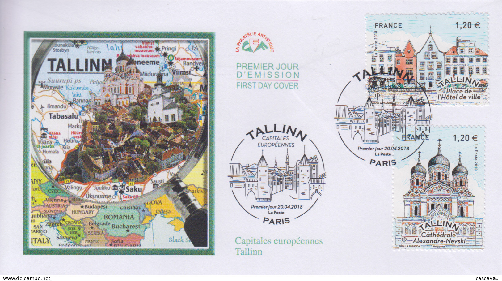 Enveloppe  FDC  1er  Jour    FRANCE   Capitale  Européenne  :   TALLINN   2018 - 2010-2019