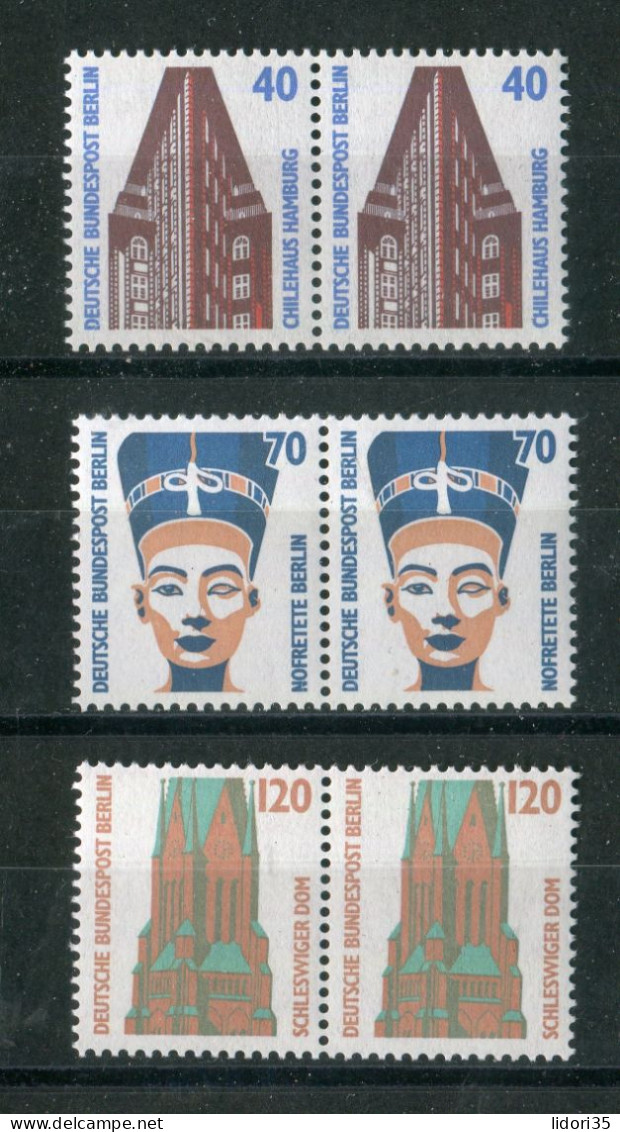 "BERLIN" 1988, Mi. 814-816 Waagrechte Paare ** (L1227) - Ungebraucht