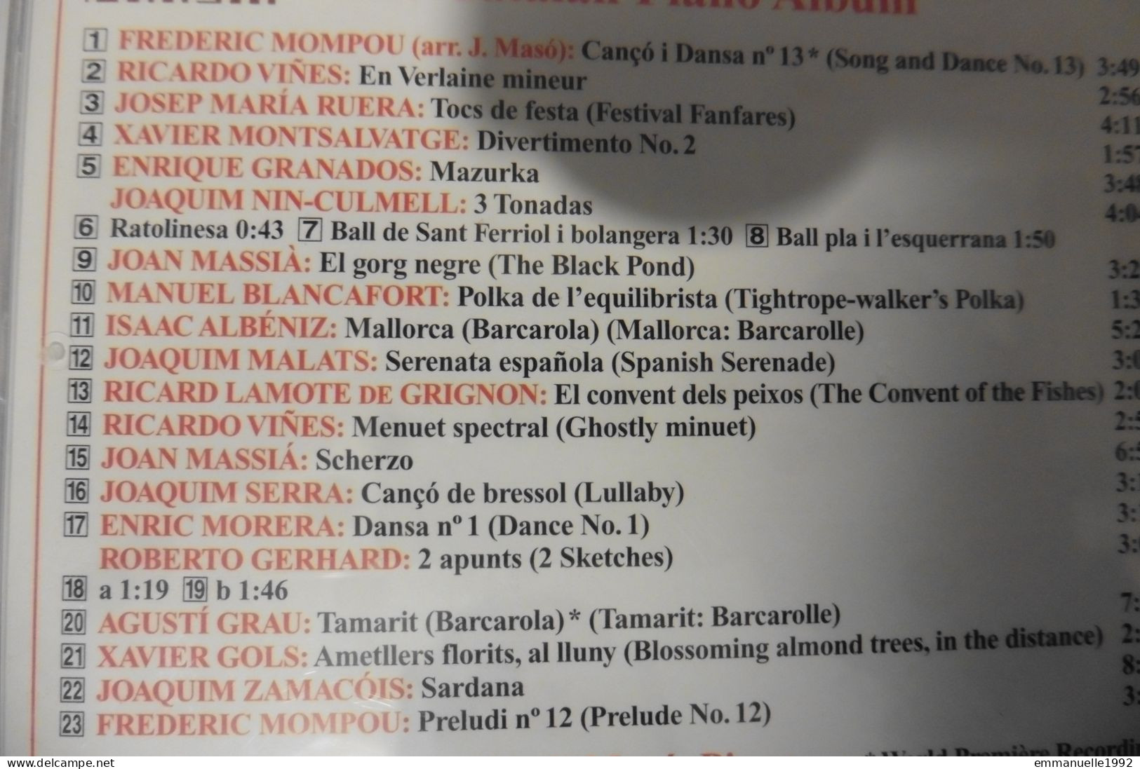 CD Spanish Classics The Catalan Piano Album Mompou Granados Albeniz Etc Naxos - RARE ! - Autres - Musique Espagnole