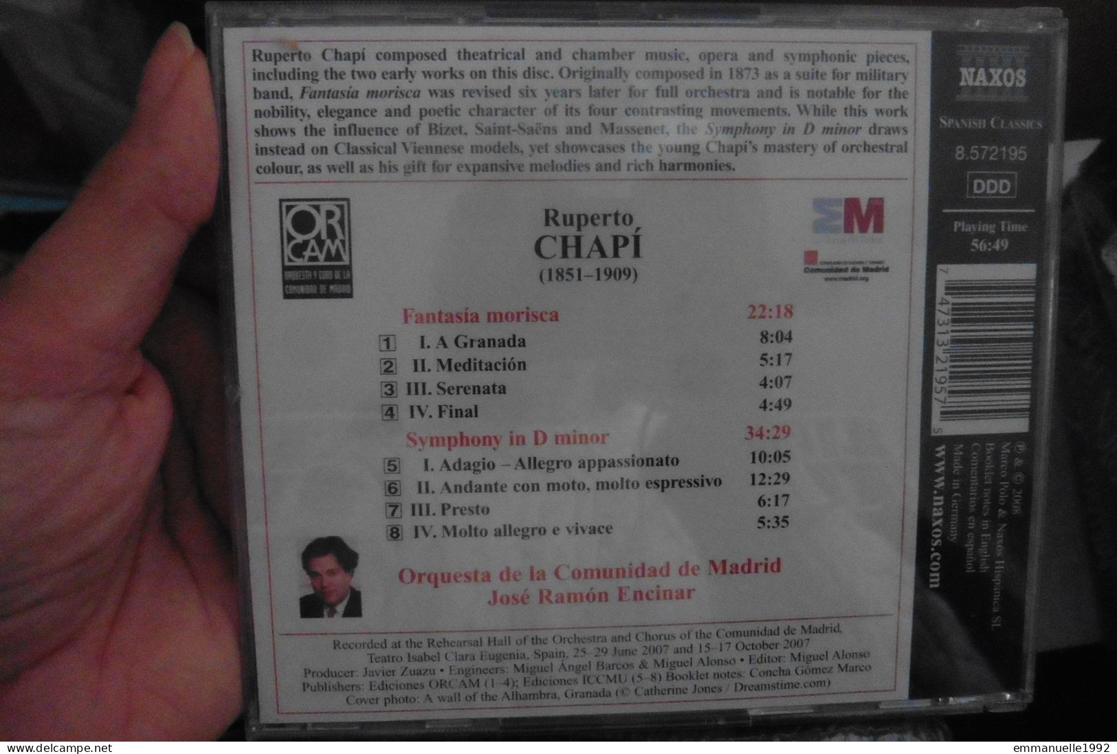 CD Spanish Classics - Ruperto Chapi Symphony In D Minor Fantasia Morisca - Naxos - RARE ! - Autres - Musique Espagnole