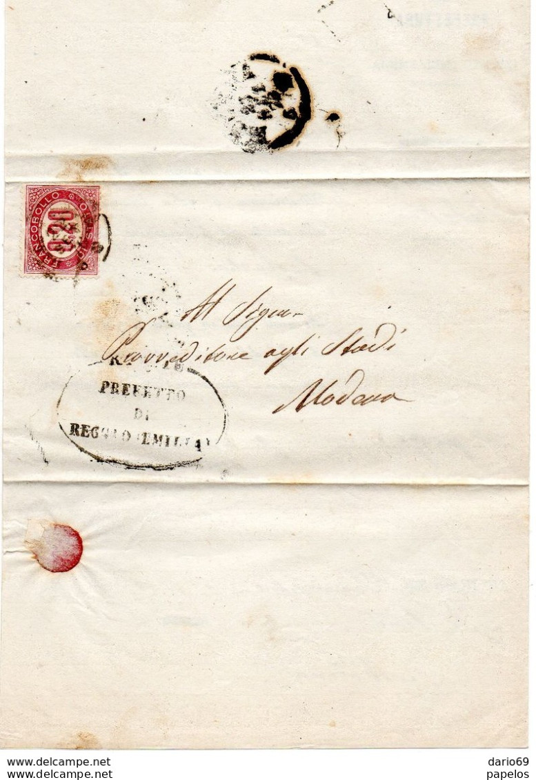 1875  LETTERA   CON ANNULLO REGGIO EMILIA - Marcofilie