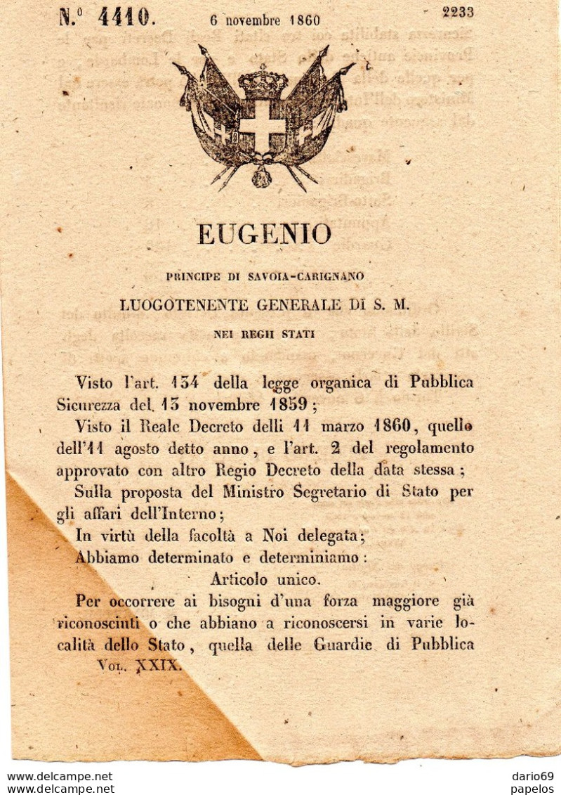 1860  DECRETO . - Decretos & Leyes