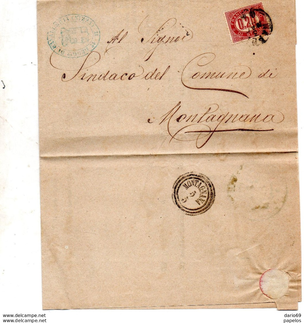 1871 LETTERA  INTESTATA 1° REGGIMENTO CAVALLERIA NIZZA CON ANNULLO MONTAGNANA PADOVA - Poststempel