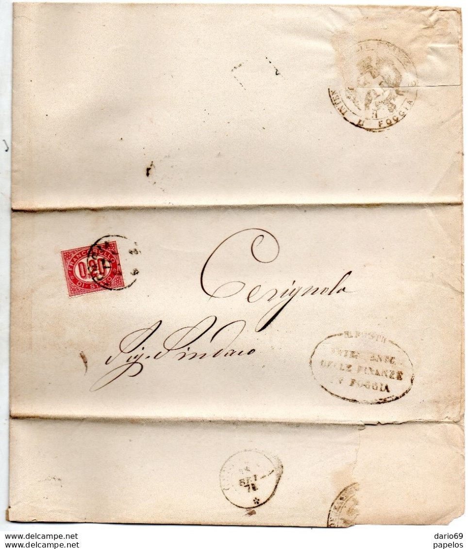 1875  LETTERA   CON ANNULLO  FOGGIA - Poststempel