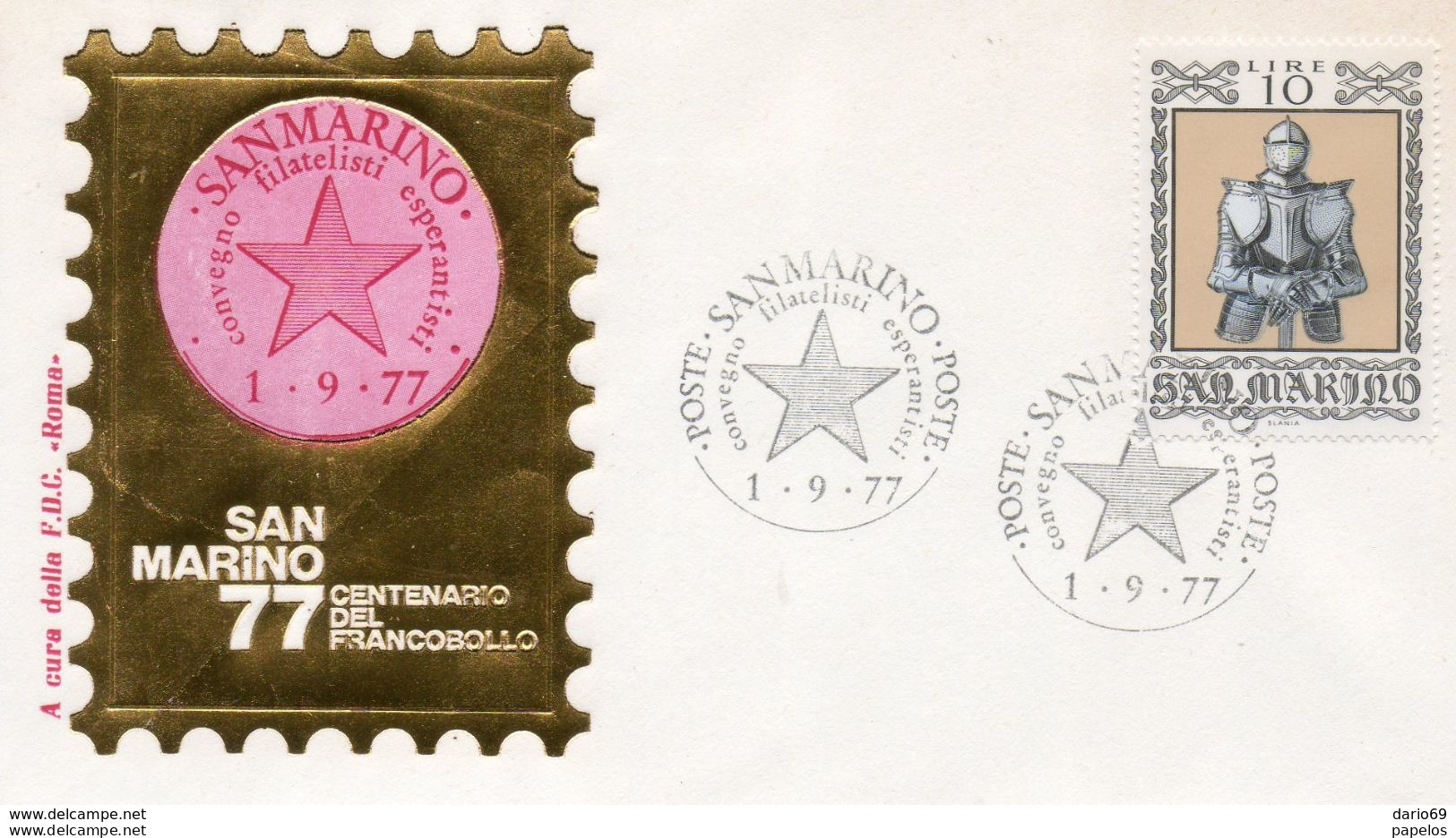 1977 SAN MARINO CENTENARIO DEL FRANCOBOLLO GIRO COMPLETO - FDC