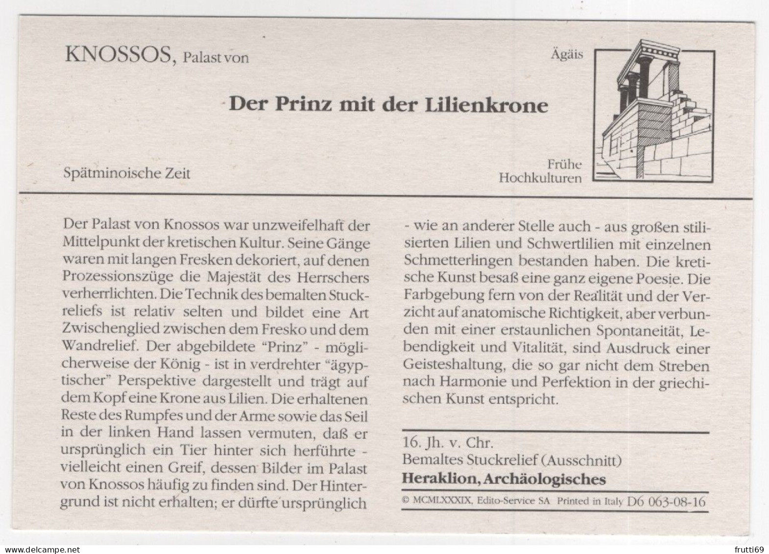 AK 210289 ART / PAINTING ... - Ägäis - Palast Von Knossos - Der Prinz Mit Der Lilienkrone - Antike