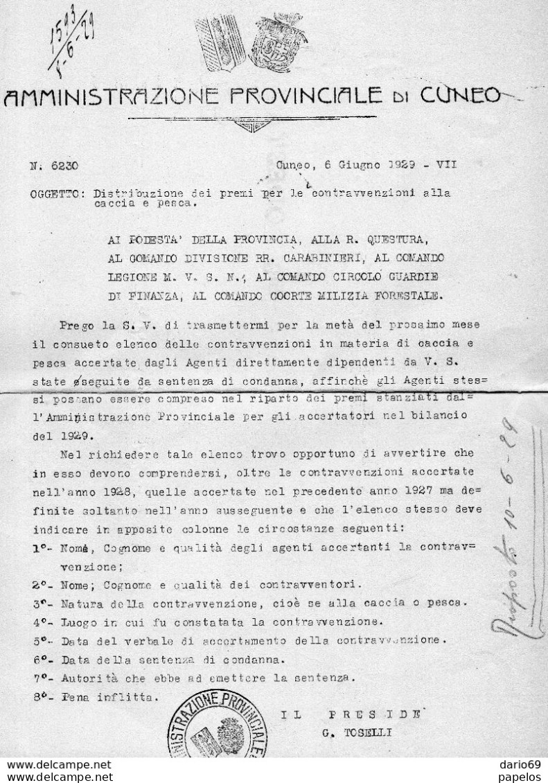 1924 LETTERA CON ANNULLO CUNEO - Marcophilia