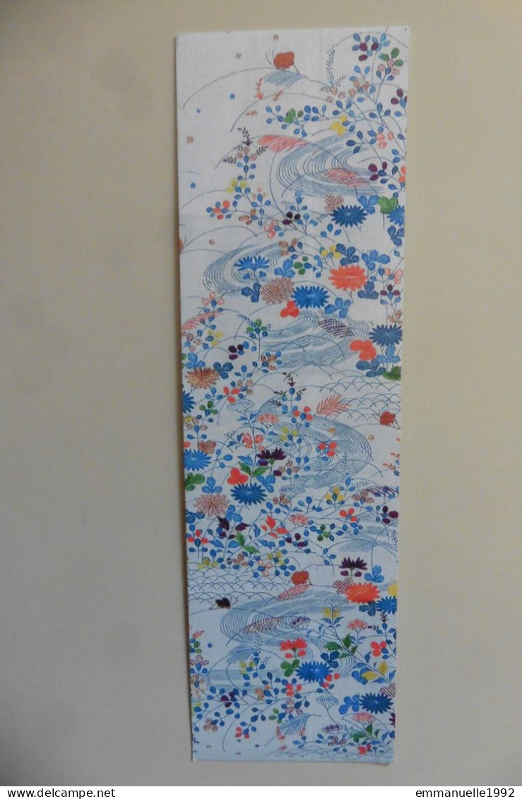 Marque-page Signet Tissu Fleurs Kimono Japonais Katabira Musée Guimet - Altri & Non Classificati