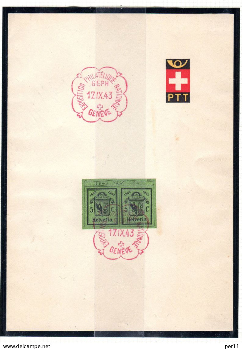 1943 2 Stamps From Genf Block Used FDC   (ch253) - Gebruikt