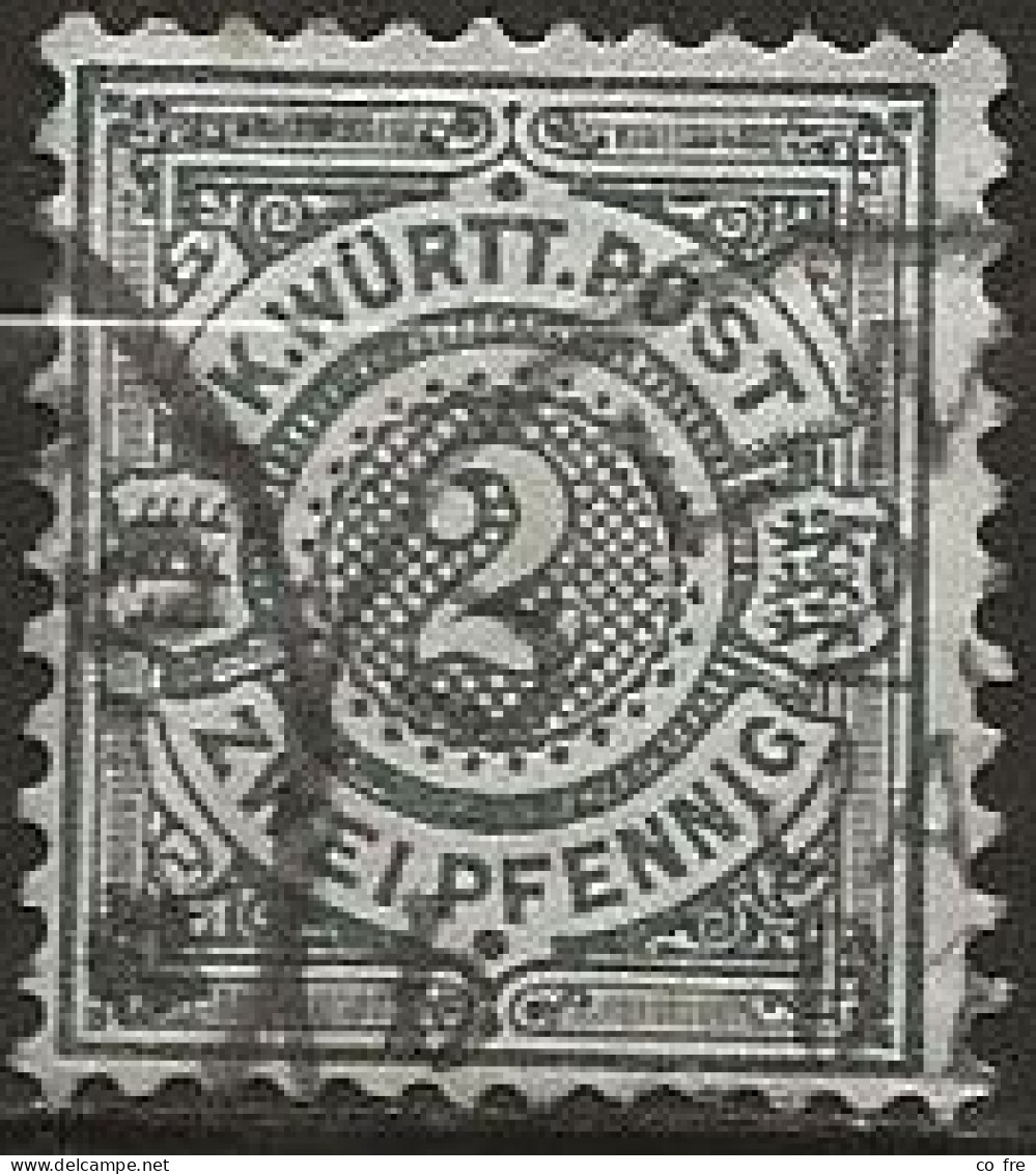 Allemagne: Wurtenberg N°57 (ref.2) - Oblitérés