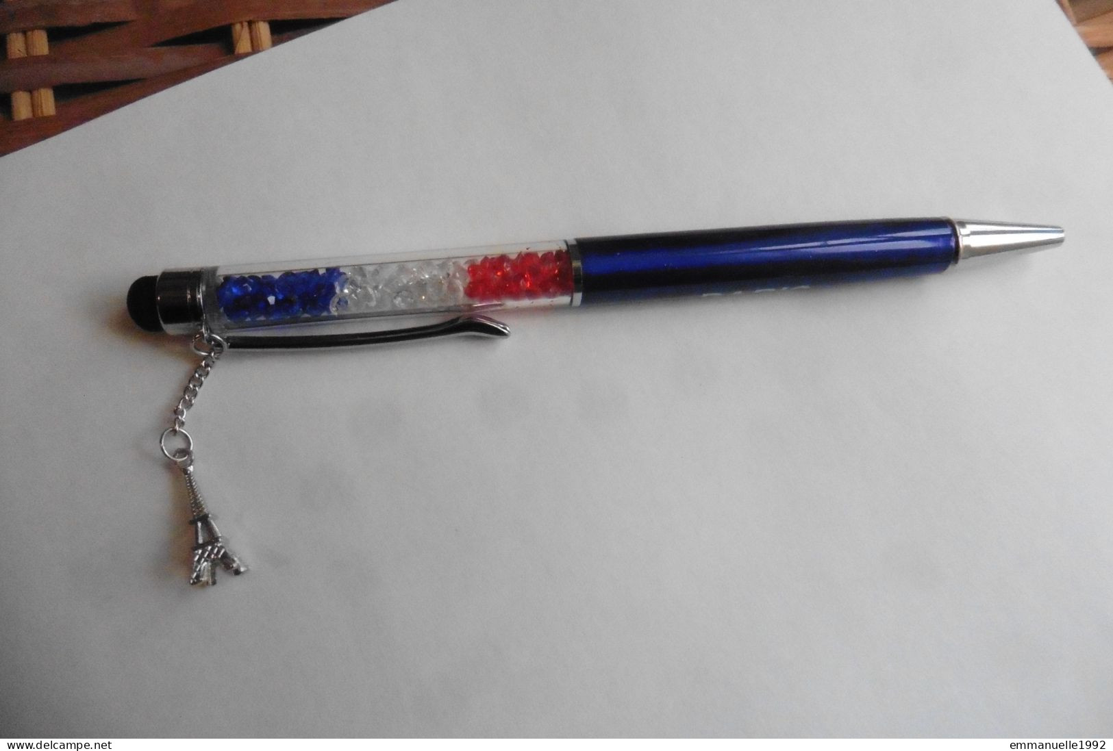 Stylo Mobile Souvenir Floaty Pen - I Love Paris France Drapeau Breloque Tour Eiffel Lucky Charm - Pens