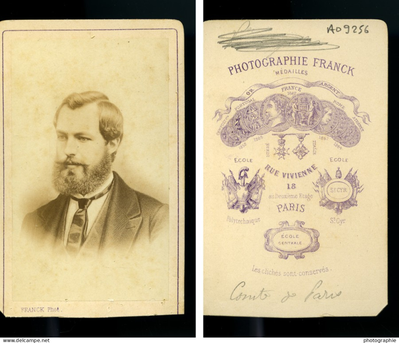 France Comte De Paris Louis Philippe Albert D'Orléans Ancienne Photo CDV Franck 1865 - Oud (voor 1900)