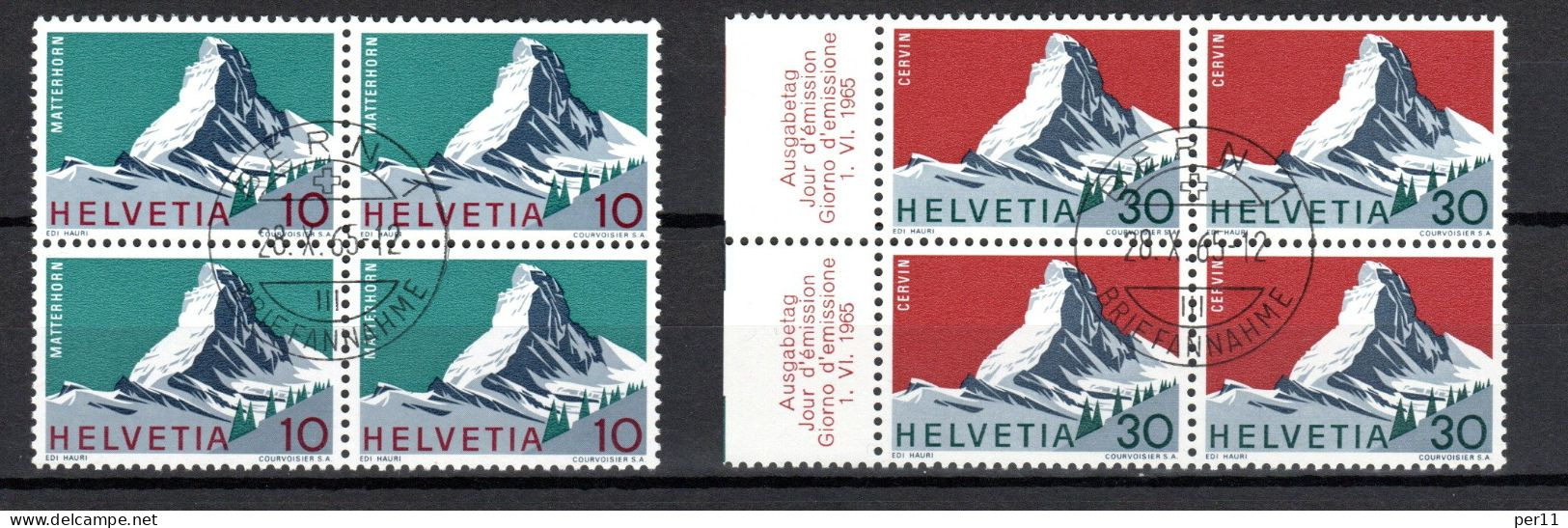 1965 Mountains 4block Used/gest.  (ch130) - Gebraucht