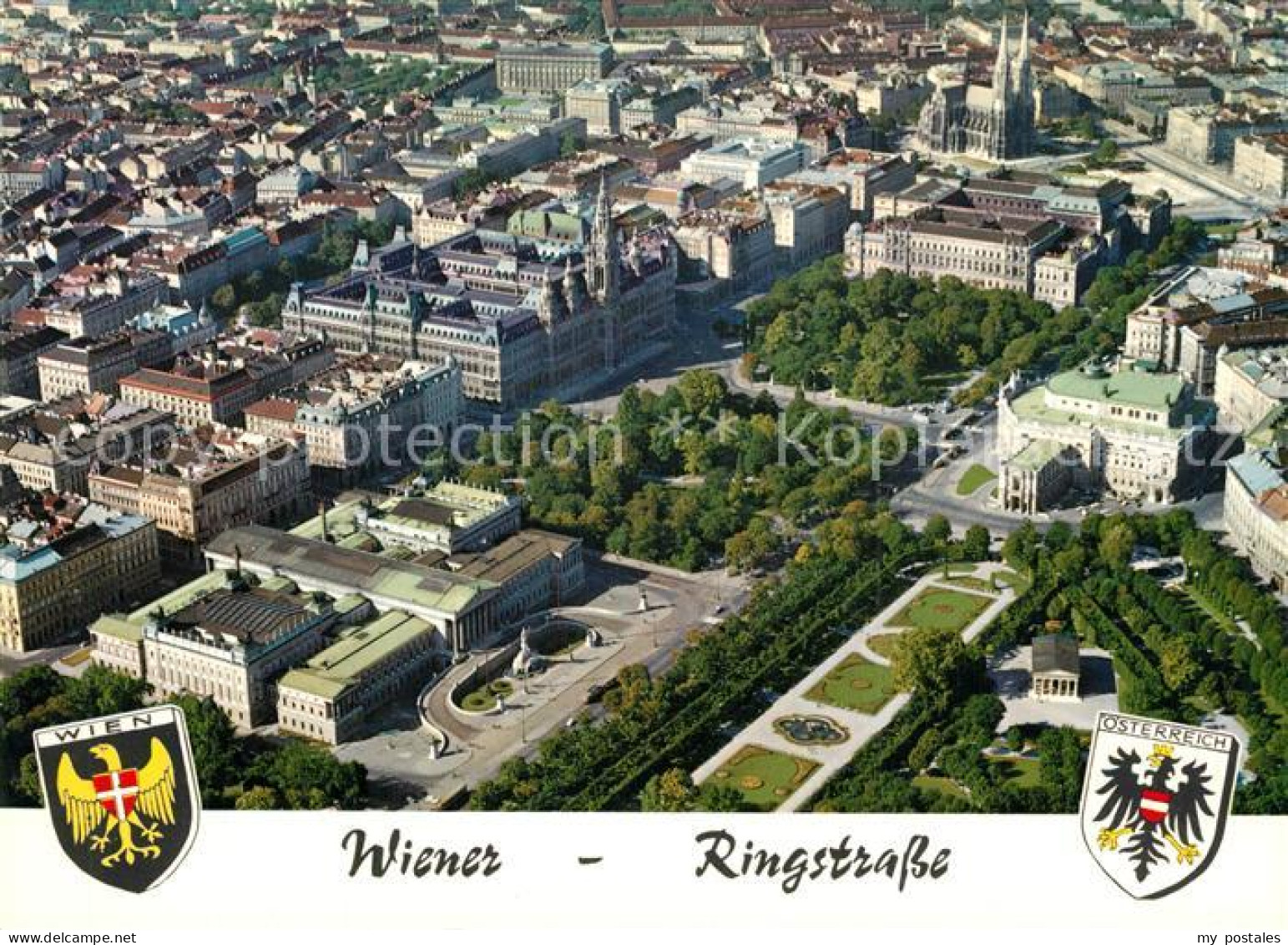 73328019 Wien Ringstrasse Mit Parlament Rathaus Universitaet Votivkirche Burgthe - Autres & Non Classés