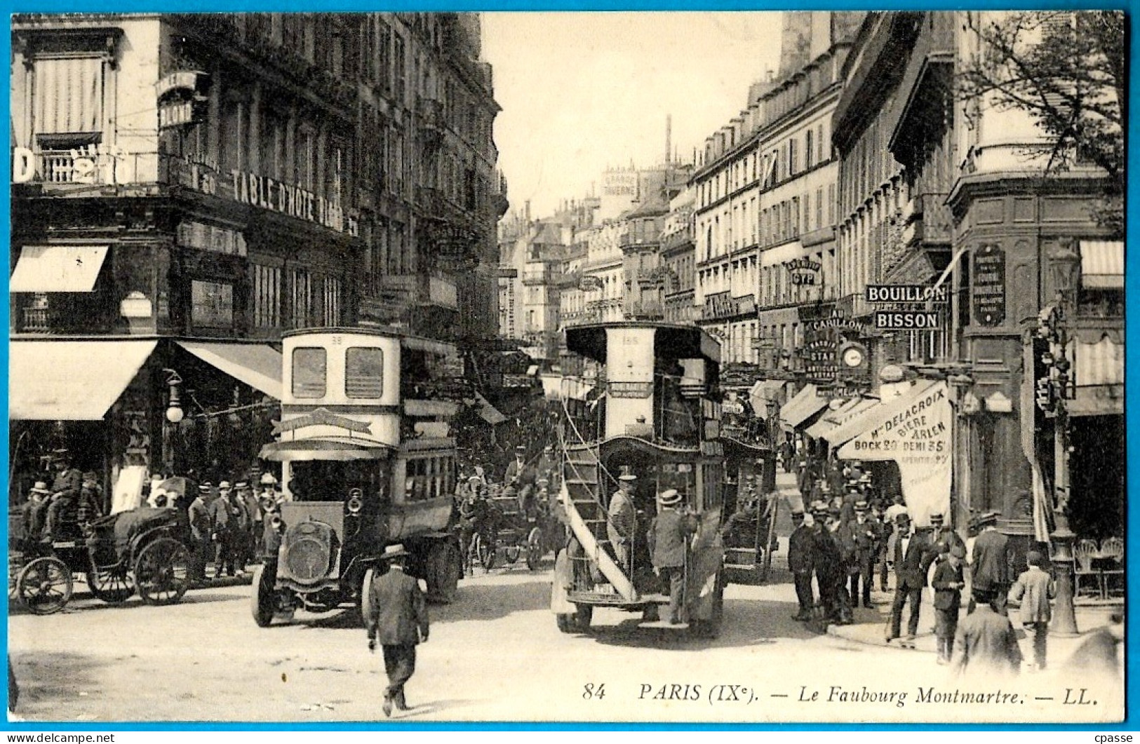 CPA Originale 75019 PARIS XIXe - Le Faubourg Montmartre (Transports, Bus, Autobus) - Paris (19)