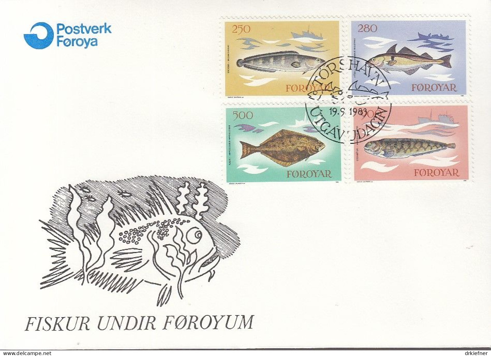 FÄRÖER  86-89, FDC, Fische, 1983 - Färöer Inseln