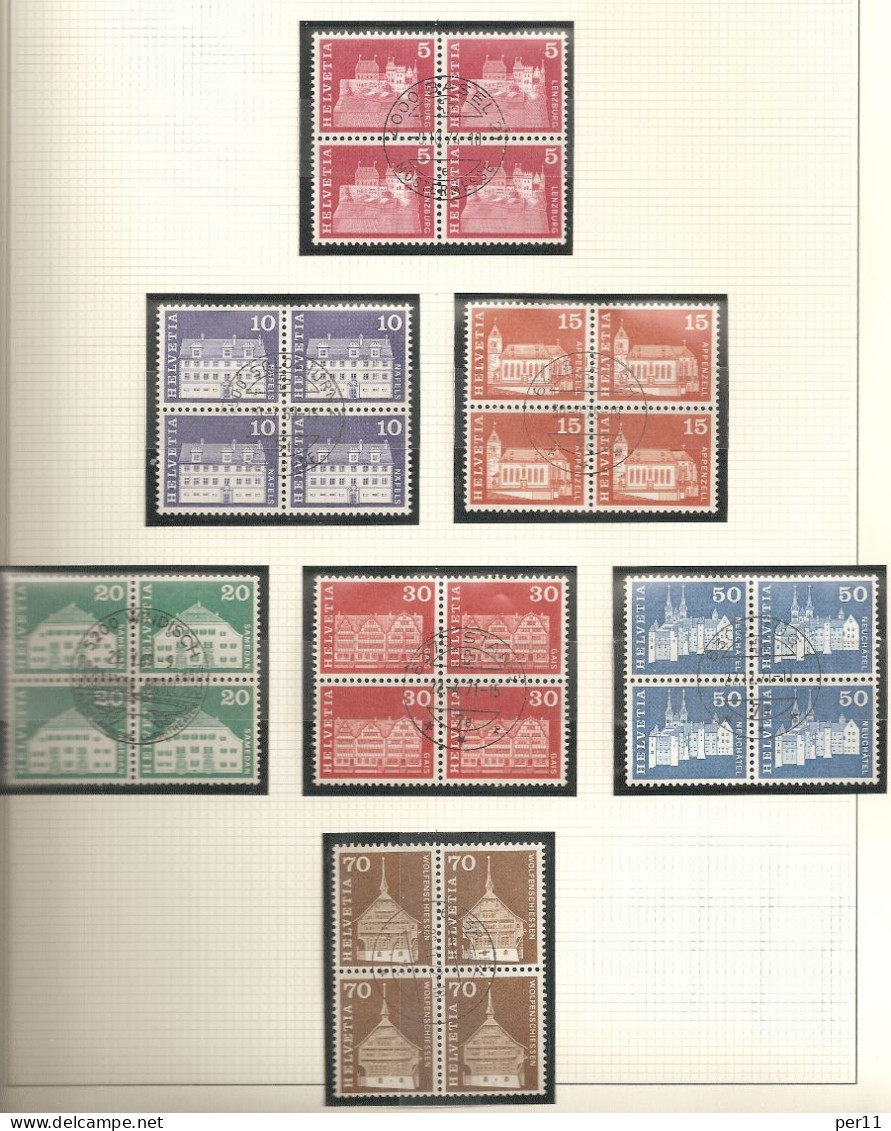 1964-68 Baudenmäler Zum: 412-427  4 Block   (ch239) - Usati