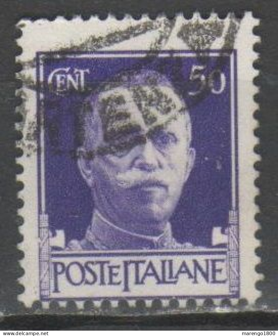 ITALIA 1929 - Effigie 50 C. - Varietà Dentellatura Spostata - Used