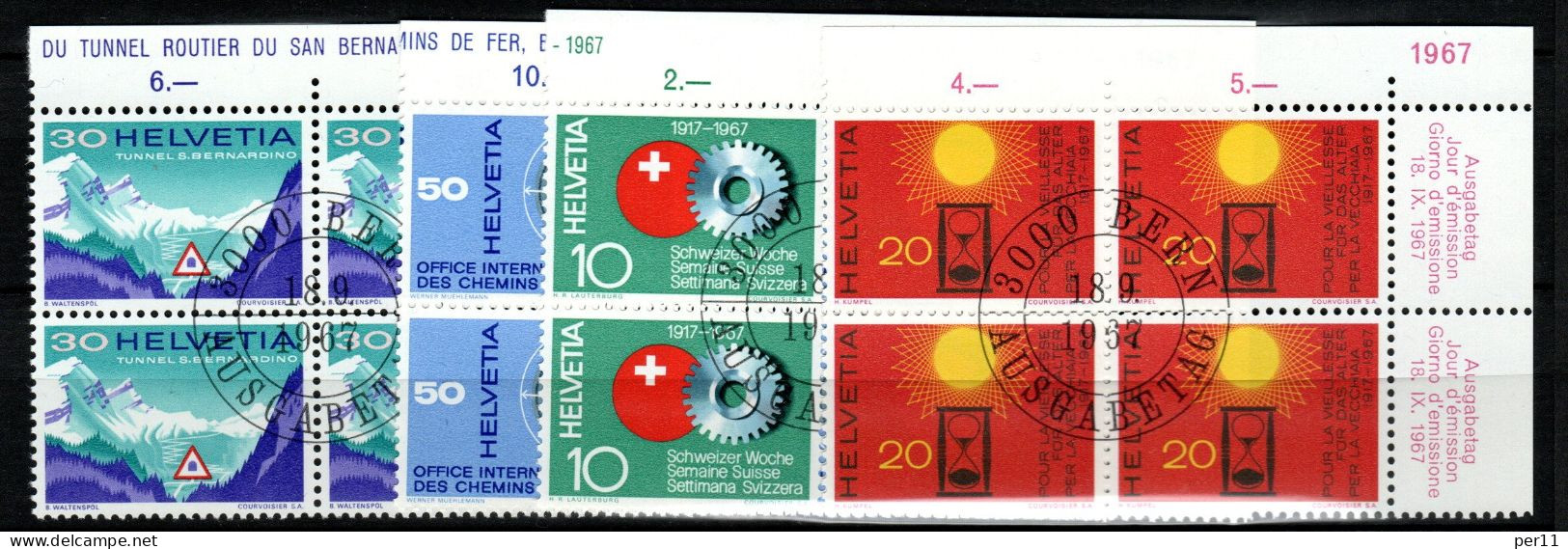Werbemarke II Used/gest 4blok (ch055) - Used Stamps